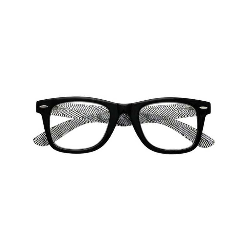 Elegante Schwarz Gestreifte Lesebrille +1,00 B16 Zippo