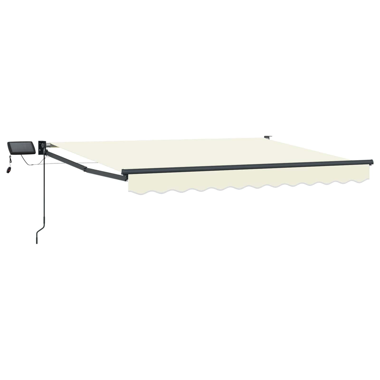 Manuelle Markise Mit Solar-led 3,5 X 2 M Creme 100% Polyester Vidaxl