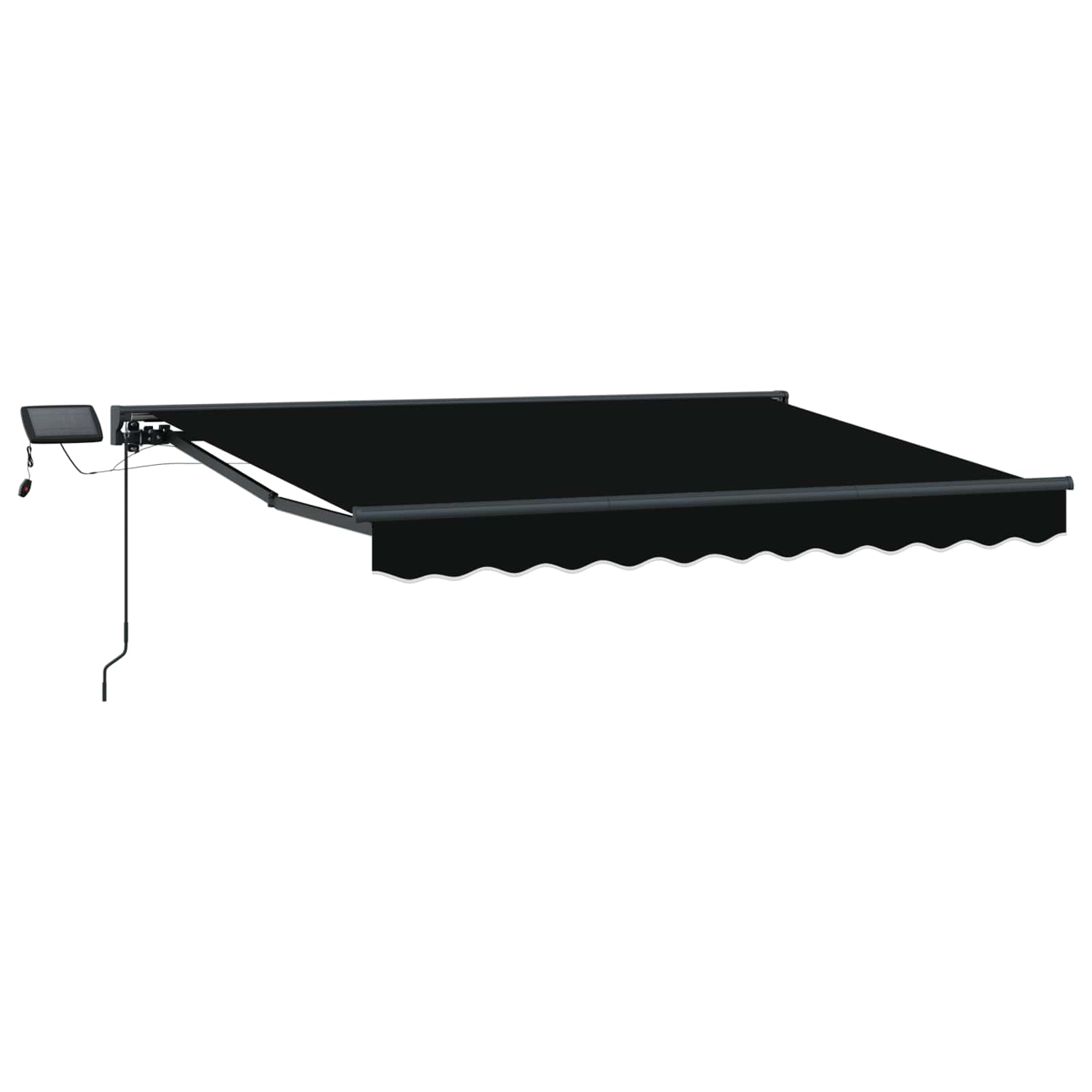 Manuelle Markise Mit Solar-led 3,5 X 2,5 M Schwarz Vidaxl