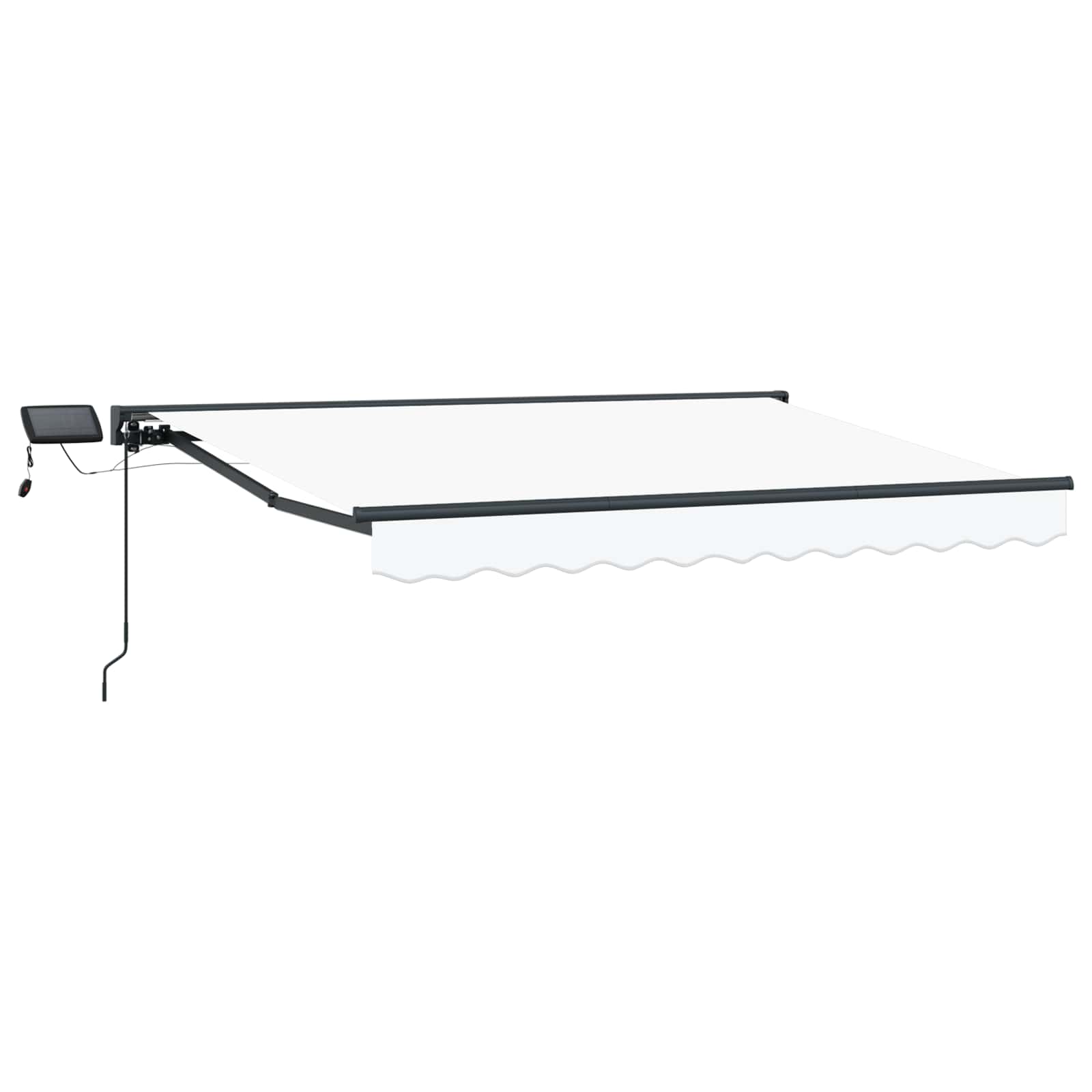 Manuelle Markise Mit Solar-led 3,5 X 2,5 M Weiß 100% Polyester Vidaxl