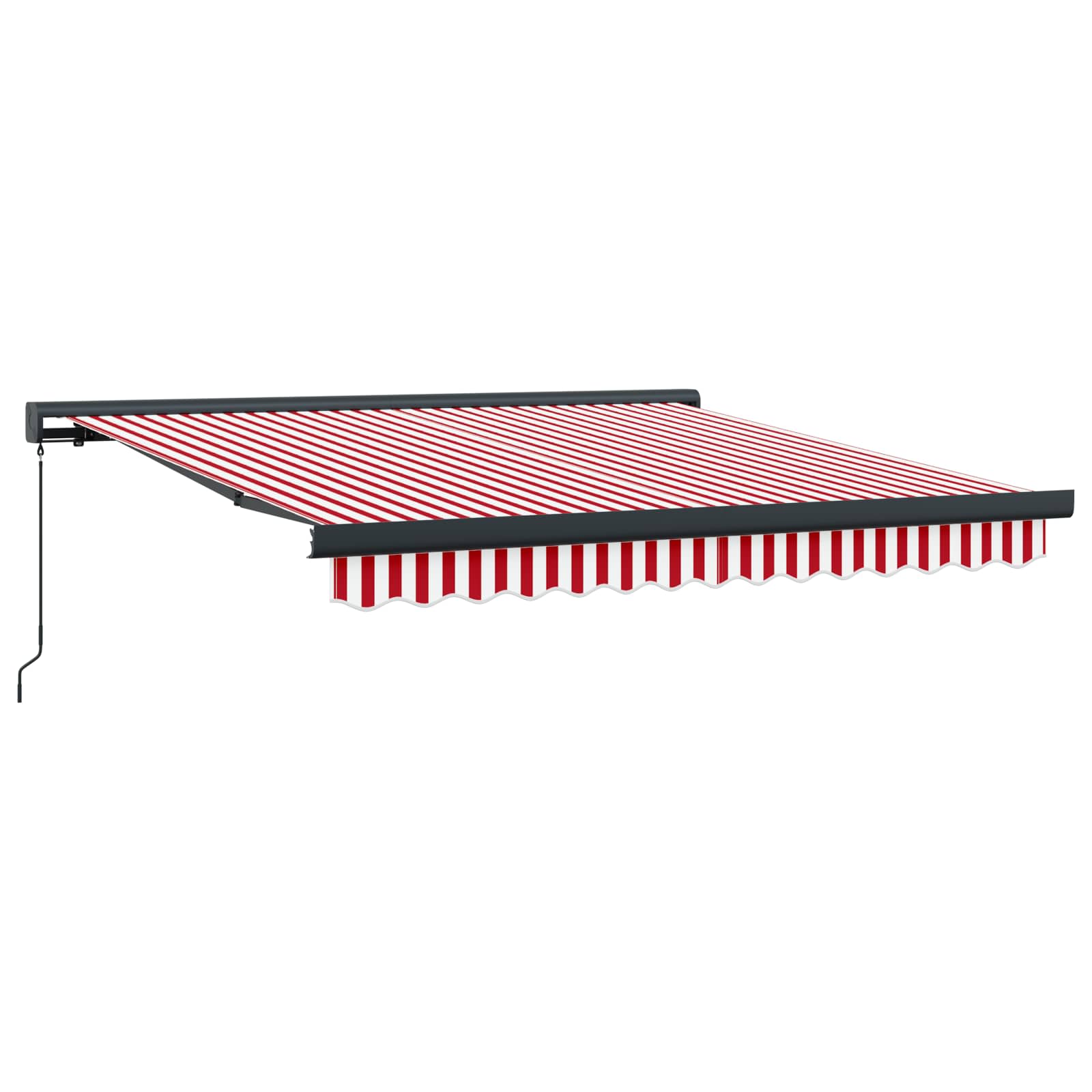 Maison Exclusive - Manuelle Markise 3 X 2,5 M Rot Und Weiße Strei