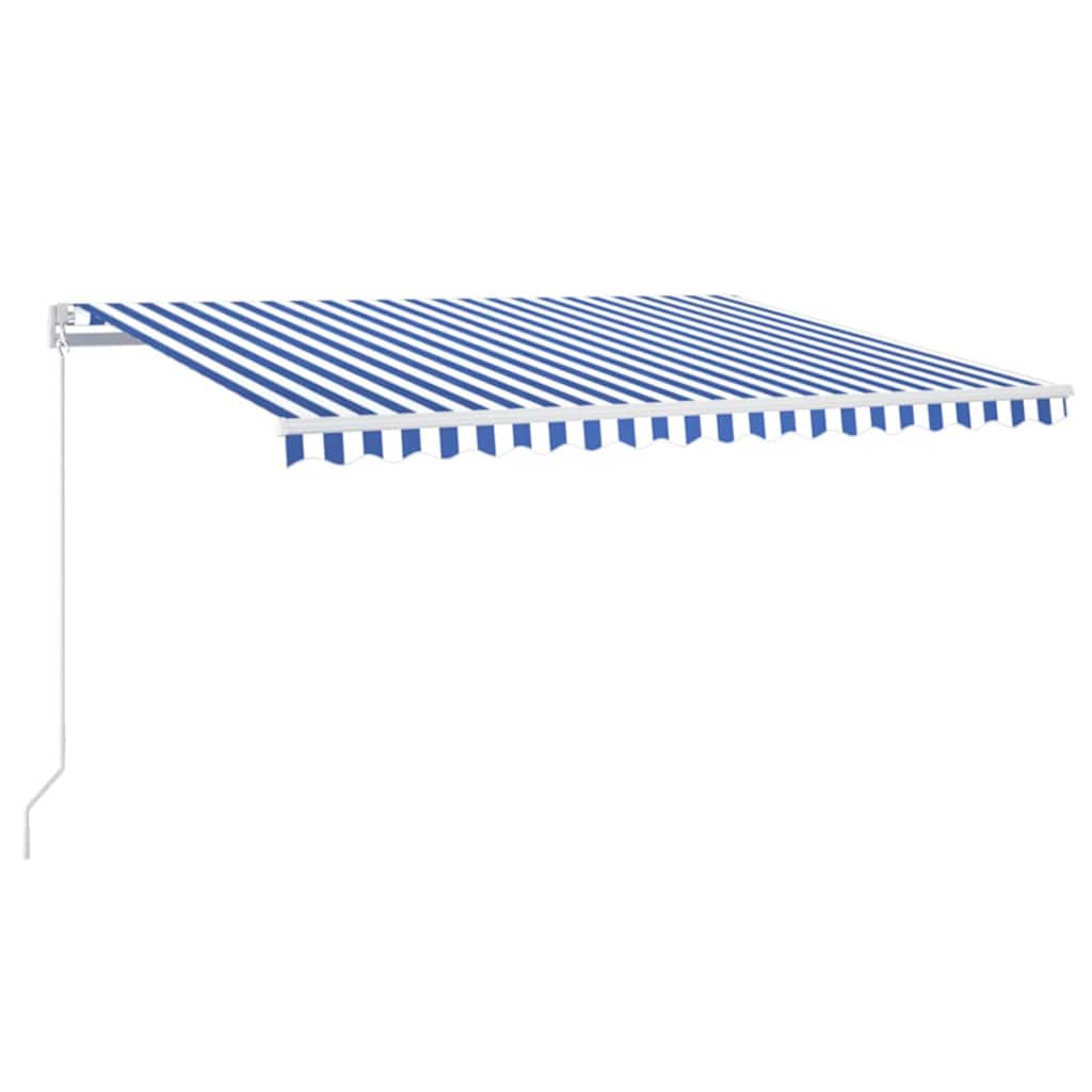 Maison Exclusive - Manuelle Markise Mit Solar-led 4 X 3 M Blau-we