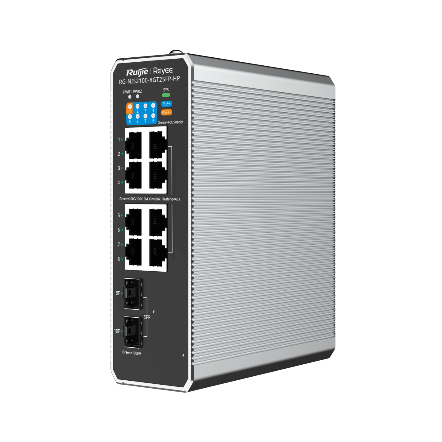 Ruijie Networks Rg-nis2100 Managed L2 Gigabit Ethernet (10/100/1000) Power Over Ethernet (poe) Schwarz, Edelstahl