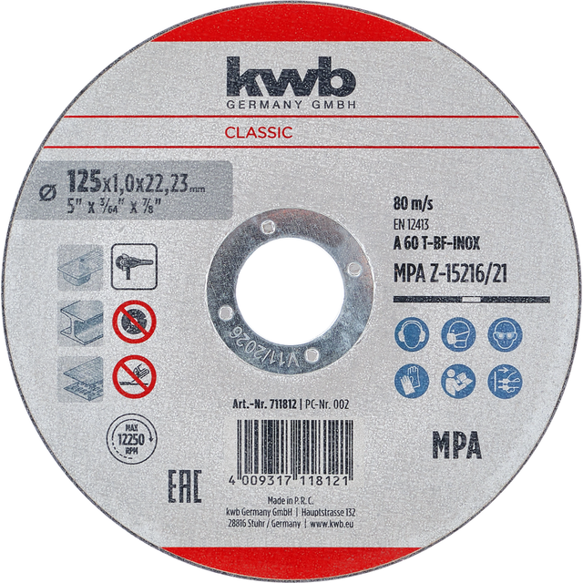 Kwb Trennscheibe, 711812, 125x1,0 mm