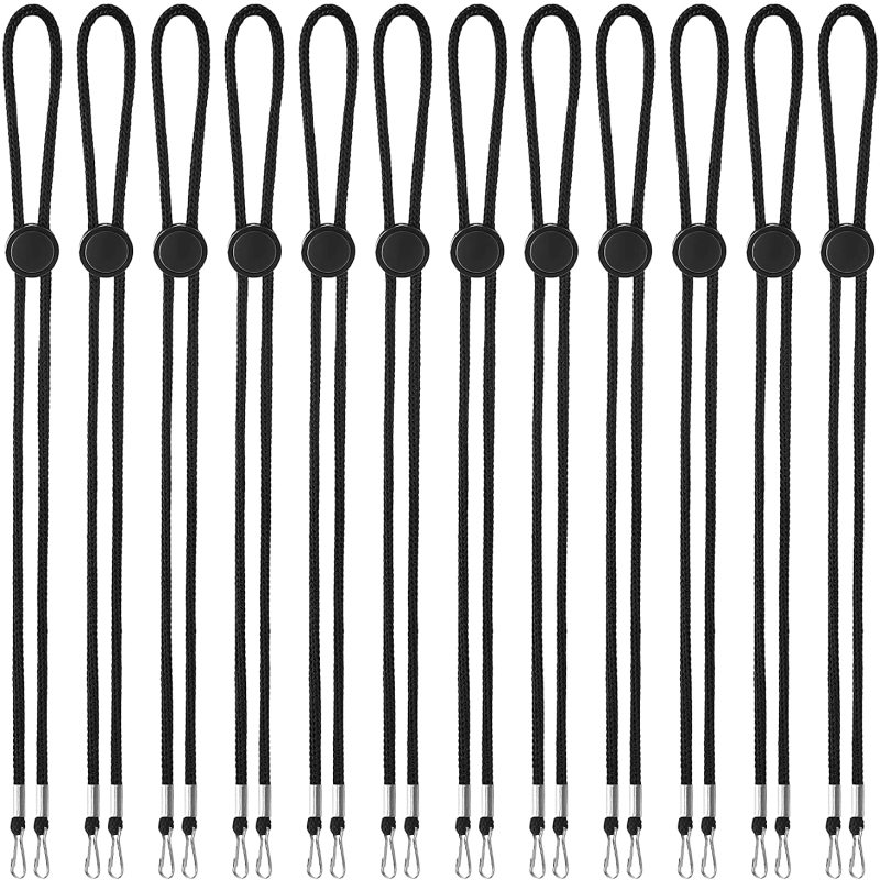 Maskenbänder, Maskenhalter, Verstellbare Kordel Mit Clips, Maskenhalsband, Angenehm Um Den Hals Zu Tragen Für Frauen, Männer Und Kinder, Ohrschutz Für Masken (schwarz, 12er-packung)