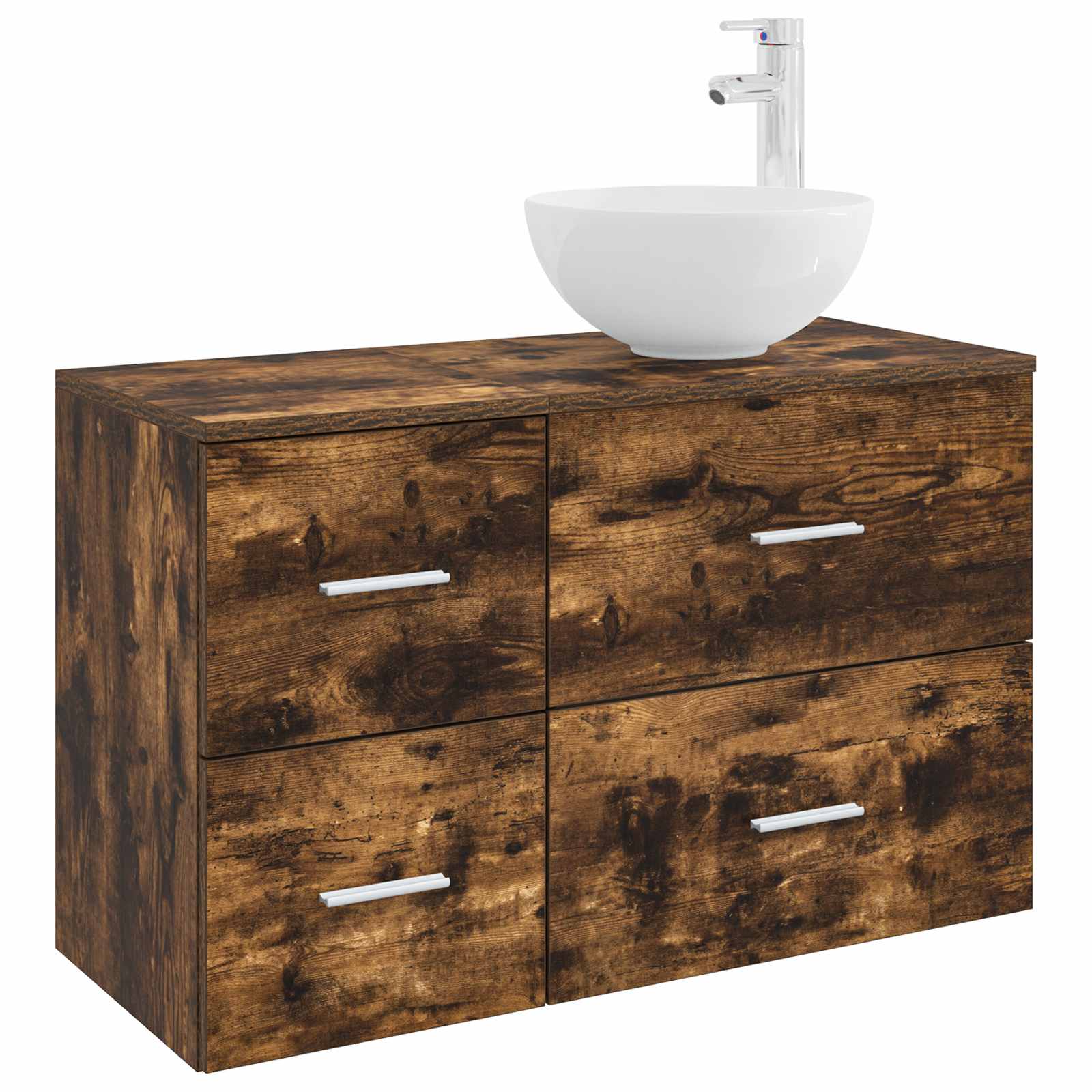 Badezimmerschrank-set 2 Stk. Geräucherte Eiche Vidaxl
