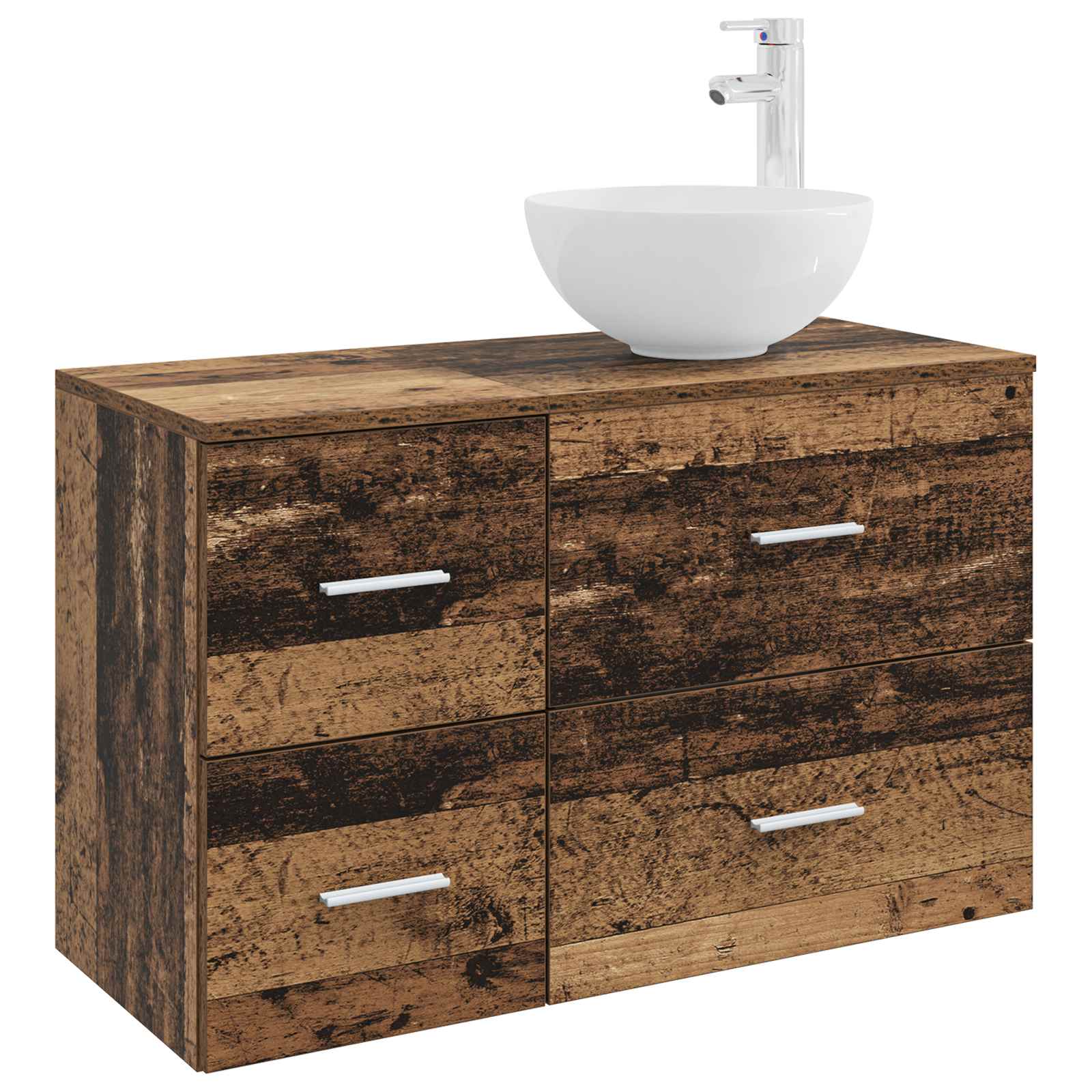 Badezimmerschrank-set 2 Stk. Altholz 79,5 X 41 X 80 Cm Vidaxl