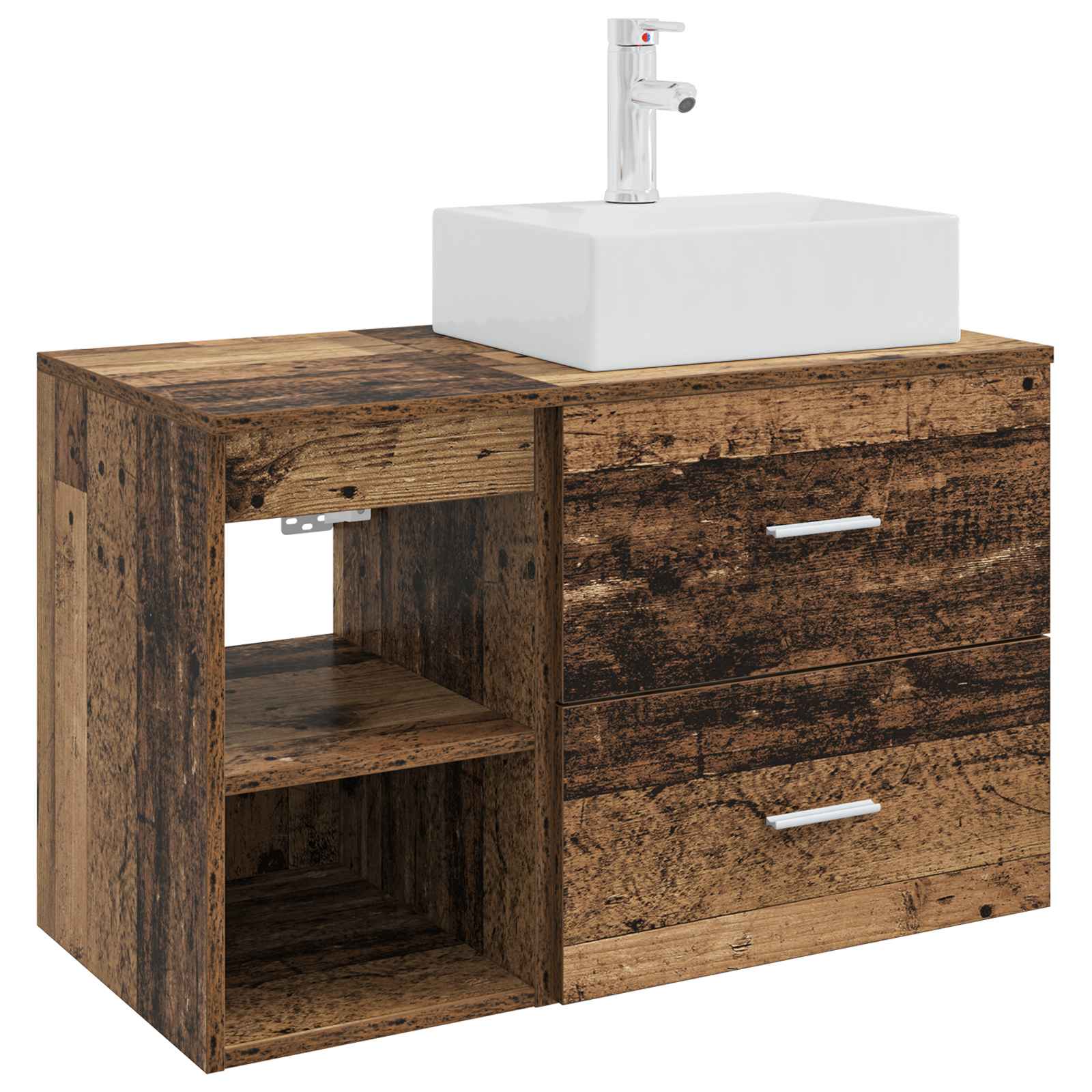 Badezimmerschrank-set 2 Stk. Altholz 79,5 X 41 X 79,5 Cm Vidaxl