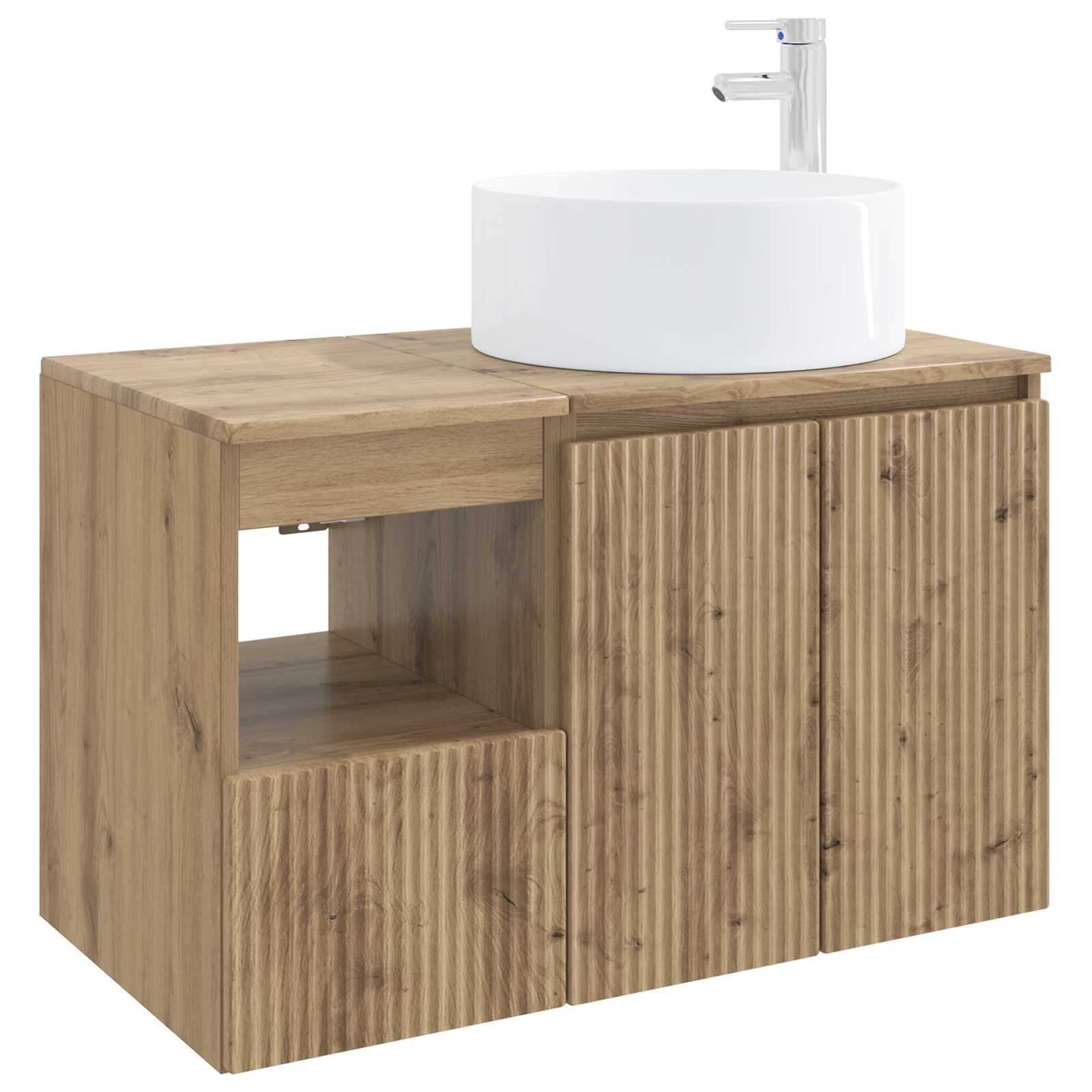 Badezimmerschrank-set 2 Stk. Artisan-eiche 79,5 X 44,5 X 80 Cm Vidaxl
