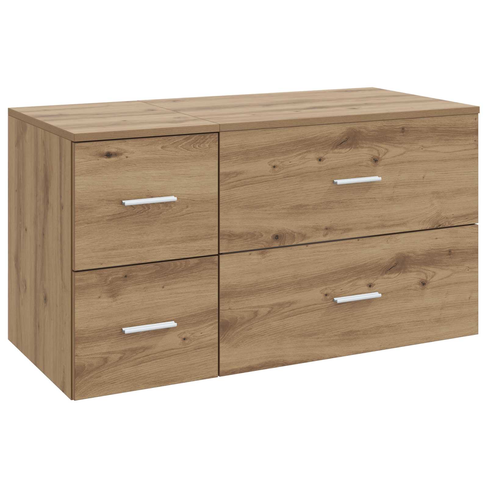 Badezimmerschrank-set 2 Stk. Artisan-eiche 92,5 X 44,5 X 50 Cm Vidaxl