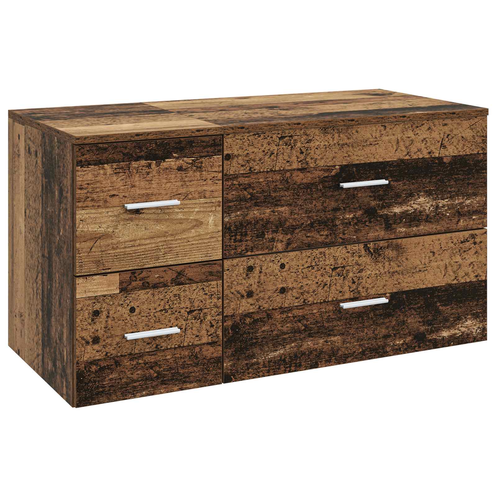 Badezimmerschrank-set 2 Stk. Altholz 92,5 X 44,5 X 50 Cm Vidaxl
