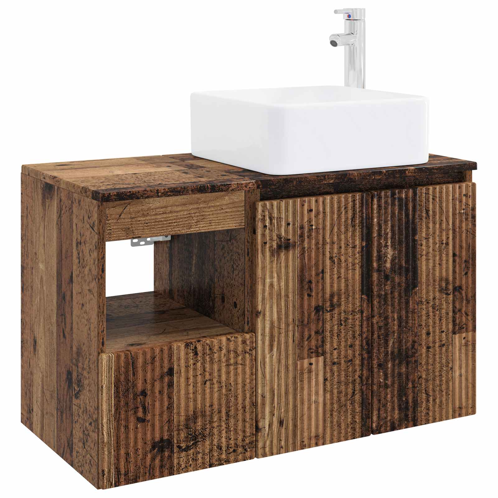 Badezimmerschrank-set 2 Stk. Altholz 83 X 35 X 80 Cm Vidaxl