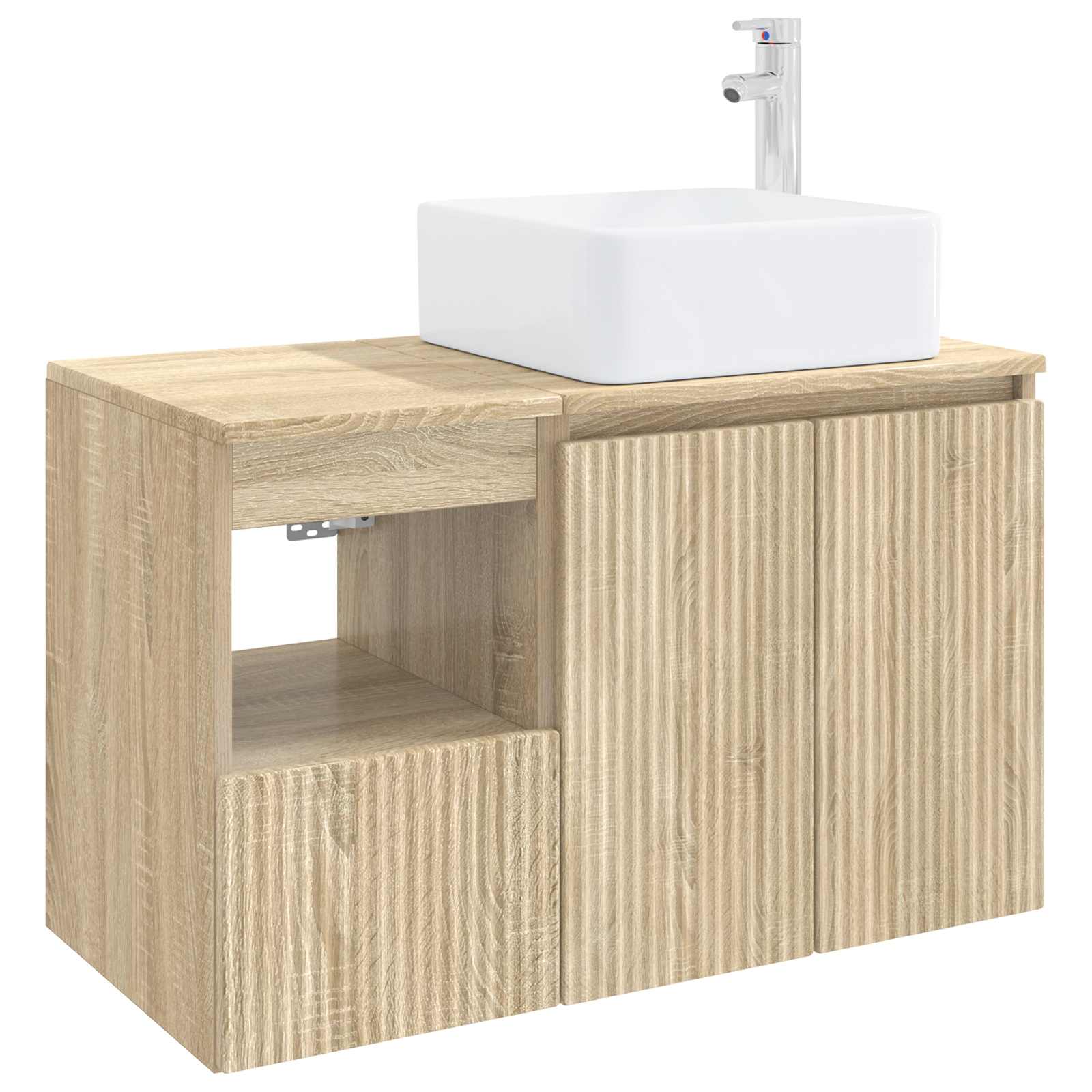 Badezimmerschrank-set 2 Stk. Sonoma-eiche 83 X 35 X 80 Cm Vidaxl