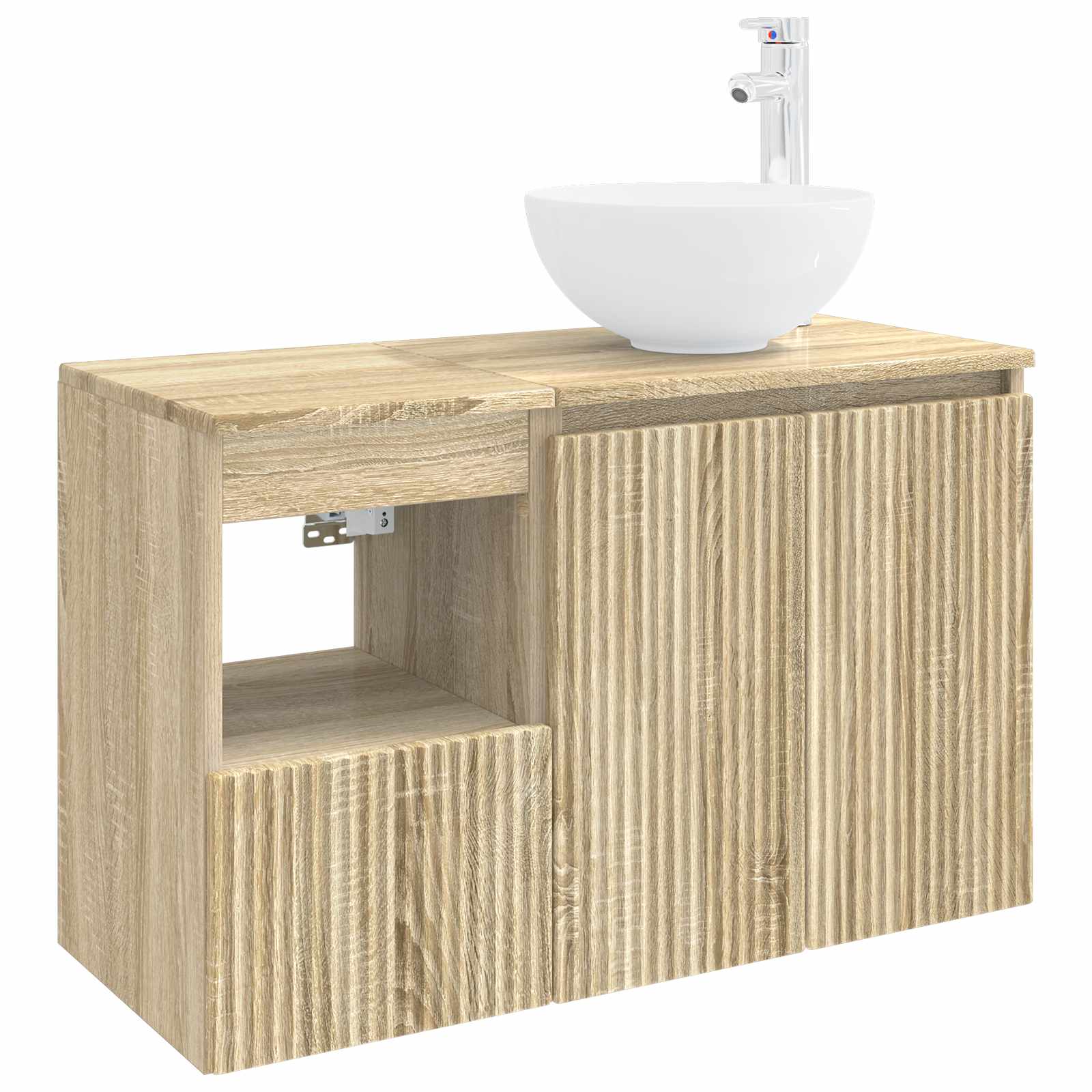 Badezimmerschrank-set 2 Stk. Sonoma-eiche 79,5 X 35 X 80 Cm Vidaxl