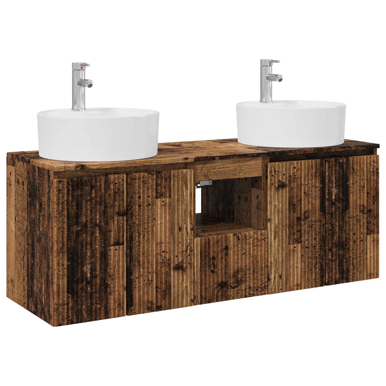 Wandmontiertes Badezimmerschrank-set 3 Stk. Altholz Vidaxl