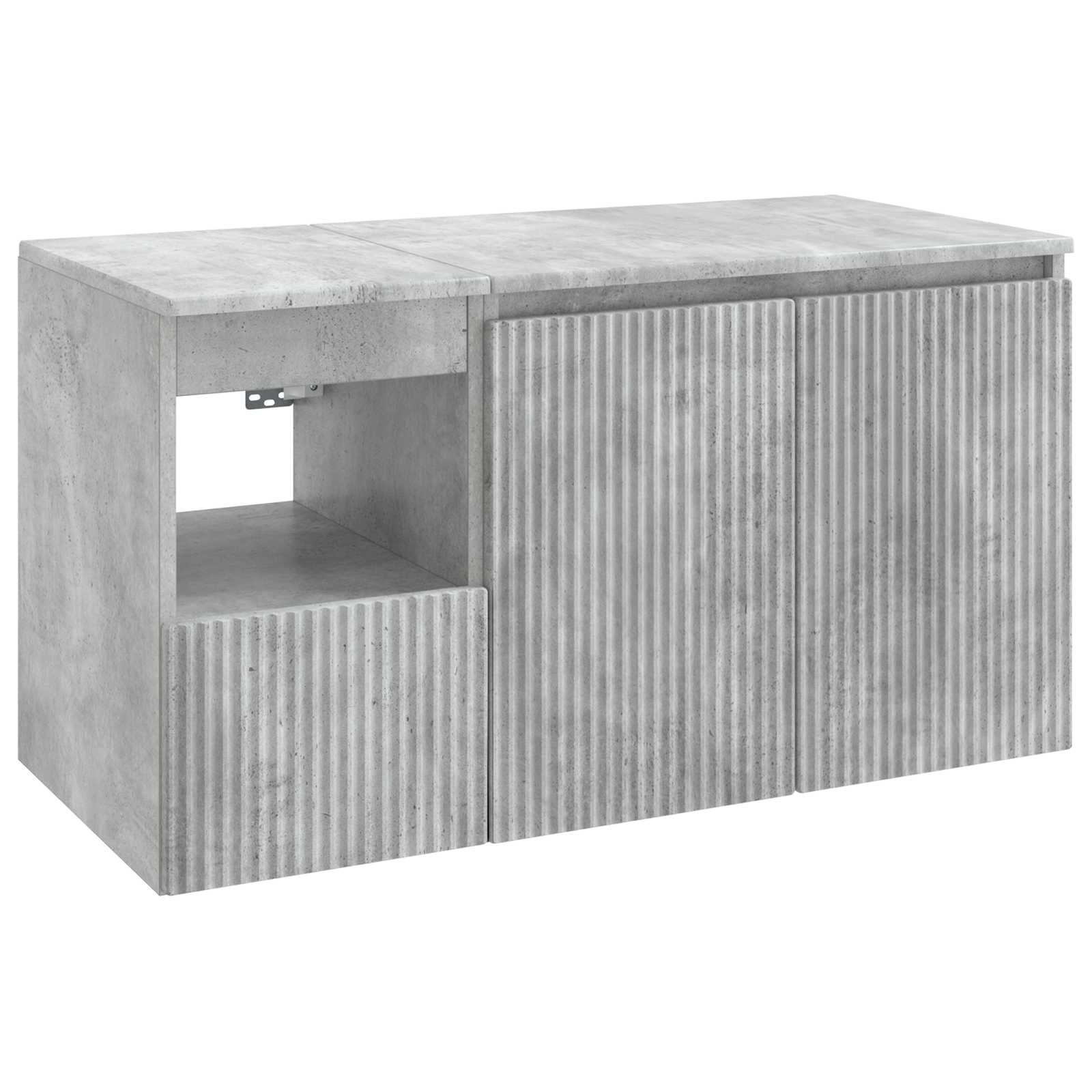 Badezimmerschrank-set 2 Stk. Betongrau 92,5 X 44,5 X 50 Cm Vidaxl