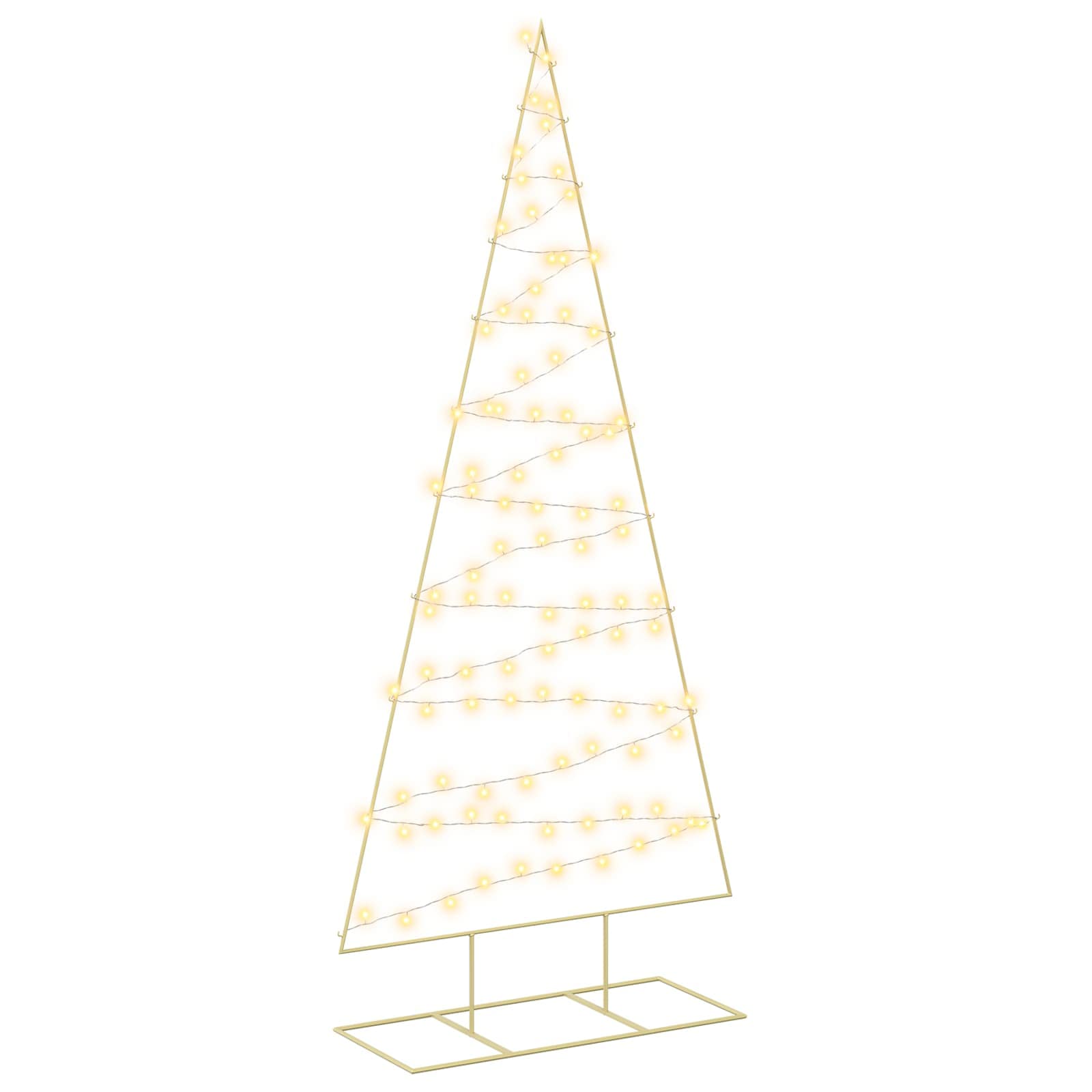 Metall Weihnachtsbaum Kuopio 210 Cm Warmes Weiß Stahl Gold Vidaxl