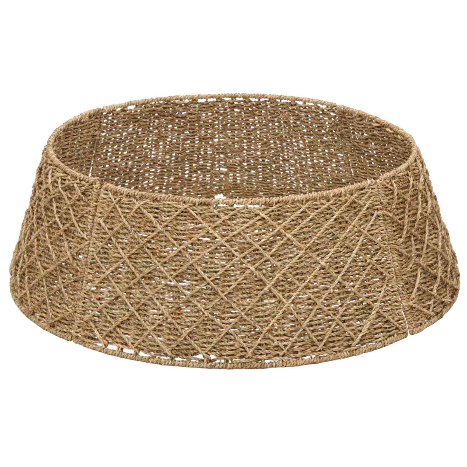 Vidaxl Christmas Tree Collar Round Natural Ø 75 X 25 Cm Seagrass