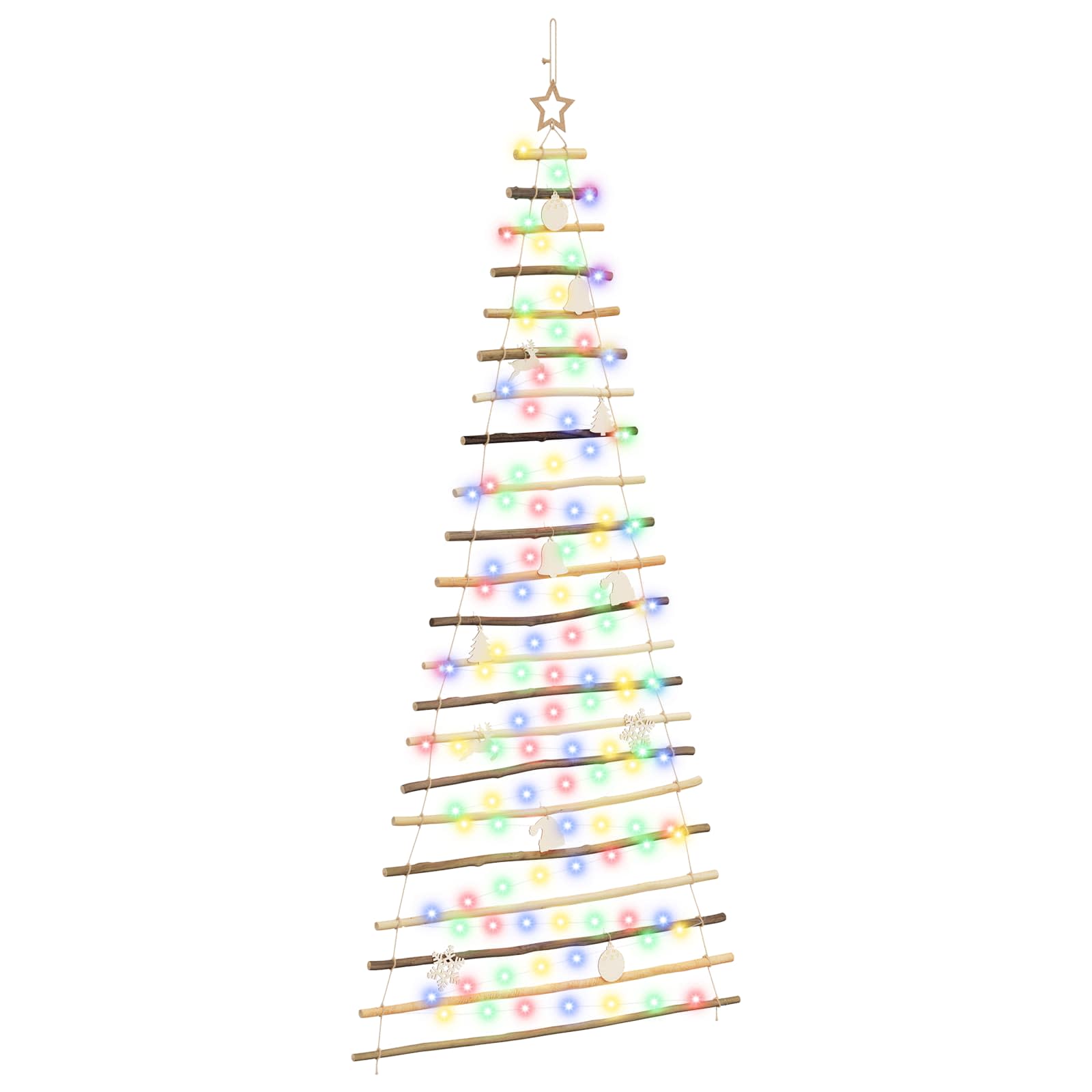 Vidaxl Hanging Christmas Tree 210 Cm 130 Leds Multicolour