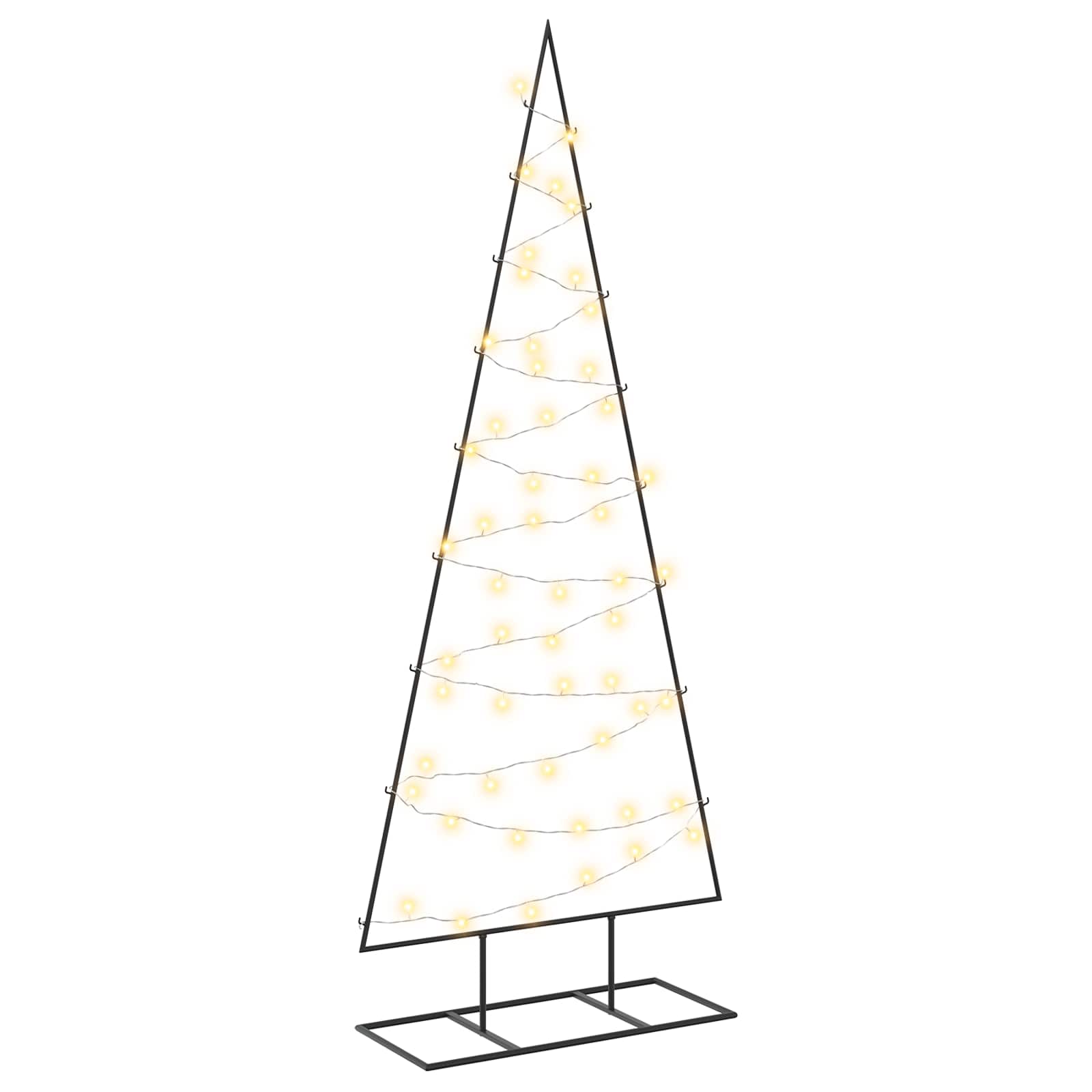 Metall Weihnachtsbaum Kuopio 150 Cm Warmes Weiß Stahl Schwarz Vidaxl