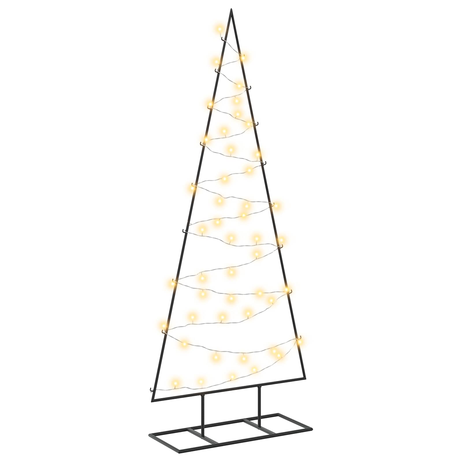 Metall Weihnachtsbaum Kuopio 125 Cm Warmes Weiß Stahl Schwarz Vidaxl