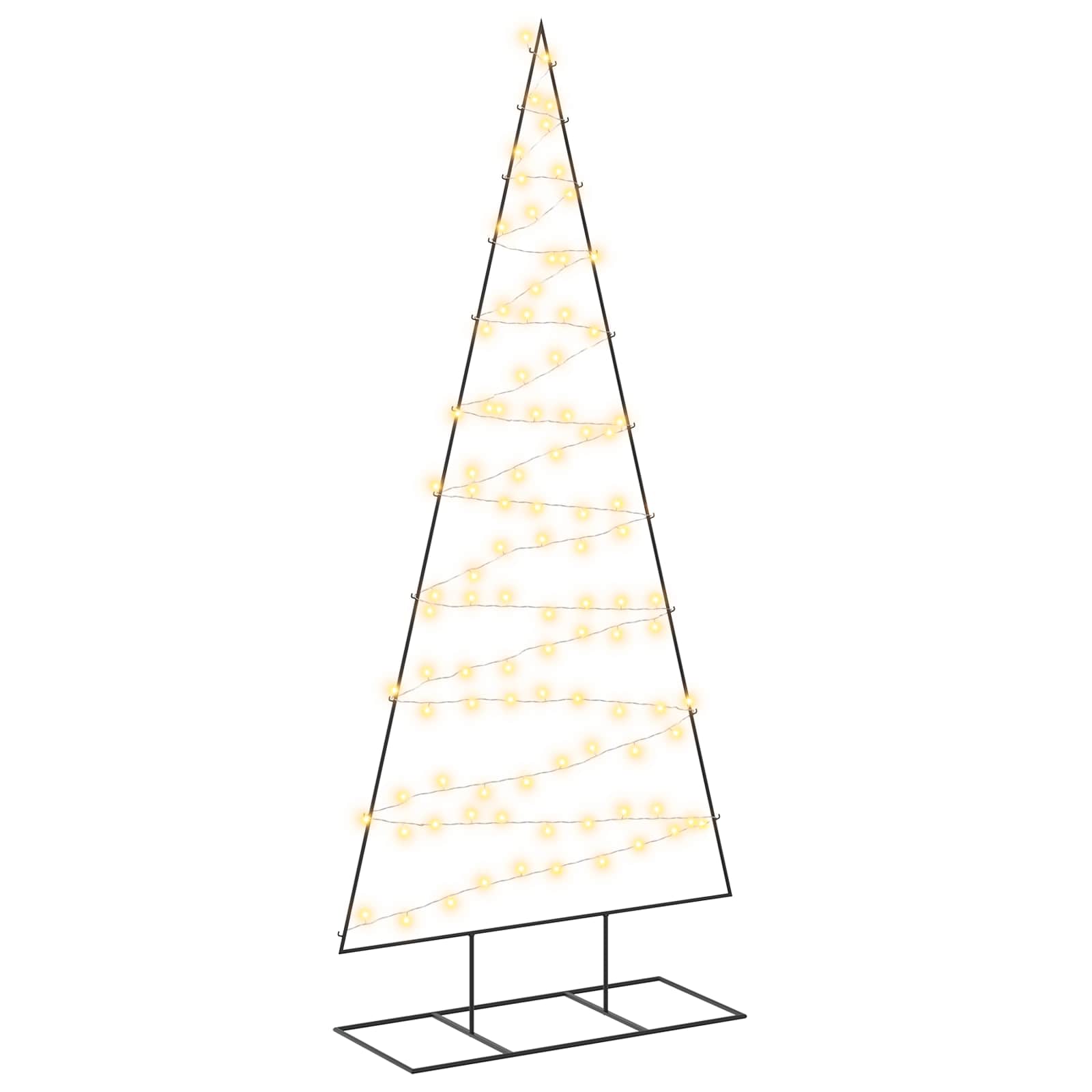 Metall Weihnachtsbaum Kuopio 210 Cm Warmes Weiß Stahl Schwarz Vidaxl