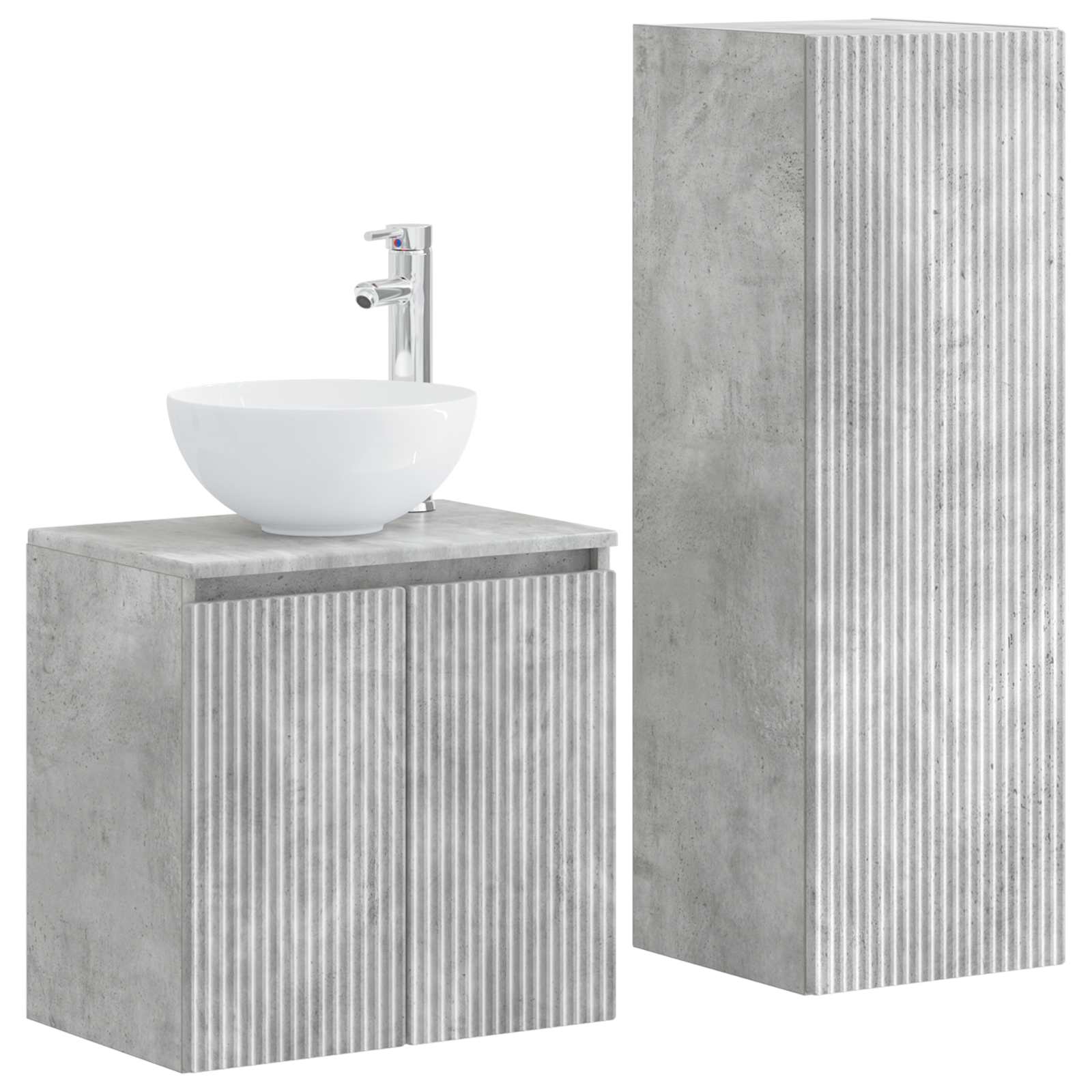 Maison Exclusive - Badezimmerschrank-set 2 Stk. Betongrau 33 X 34