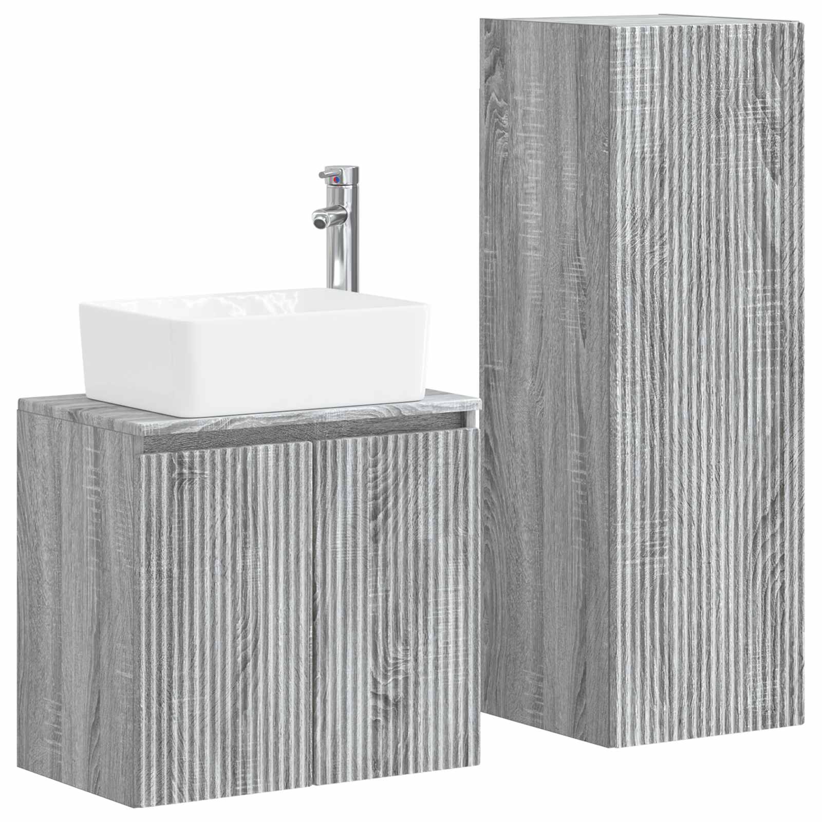 Maison Exclusive - Badezimmerschrank-set 2 Stk. Grau Sonoma 33 X