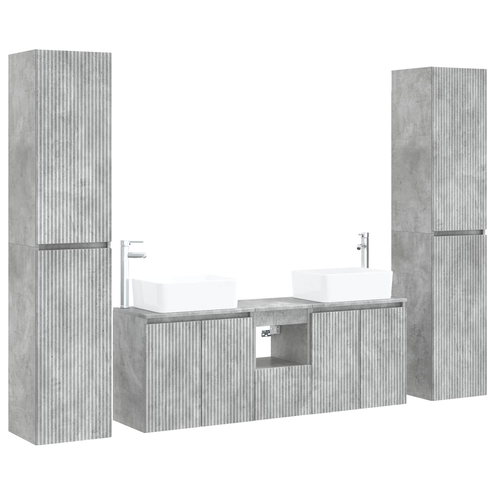 Maison Exclusive - Badezimmerschrank-set 5 Stk. Betongrau 33 X 34