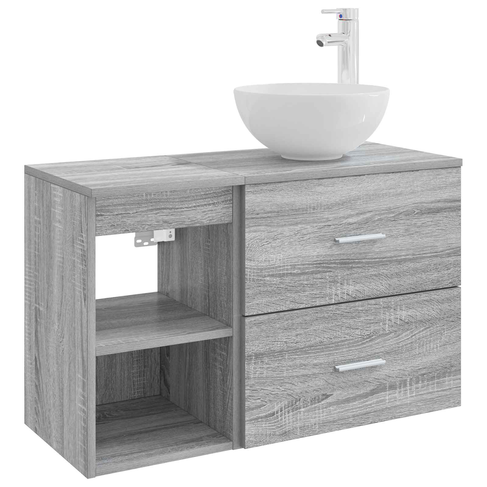 Maison Exclusive - Badezimmerschrank-set 2 Stk. Grau Sonoma 79,5