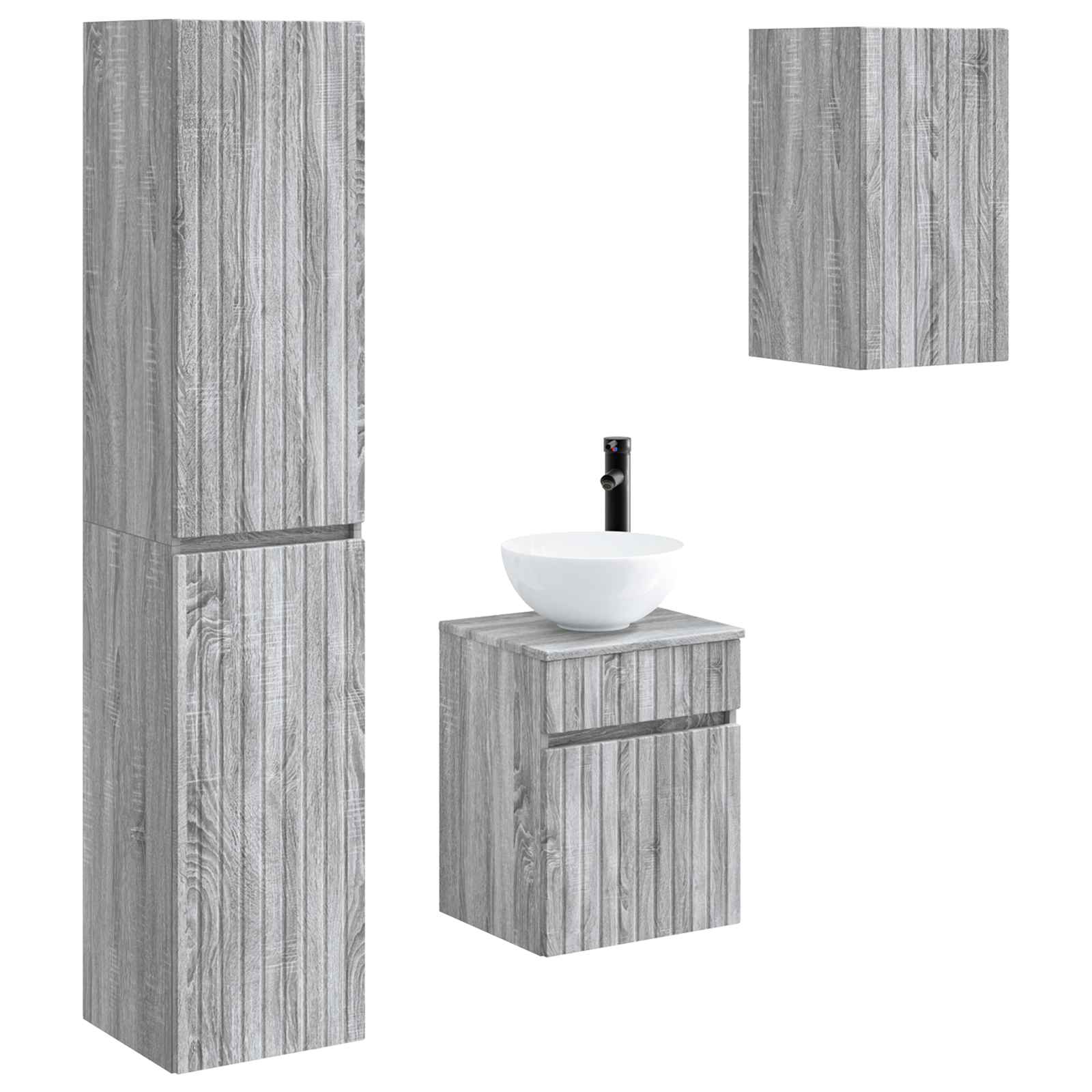 Maison Exclusive - Badezimmerschrank-set 3 Stk. Grau Sonoma 33 X