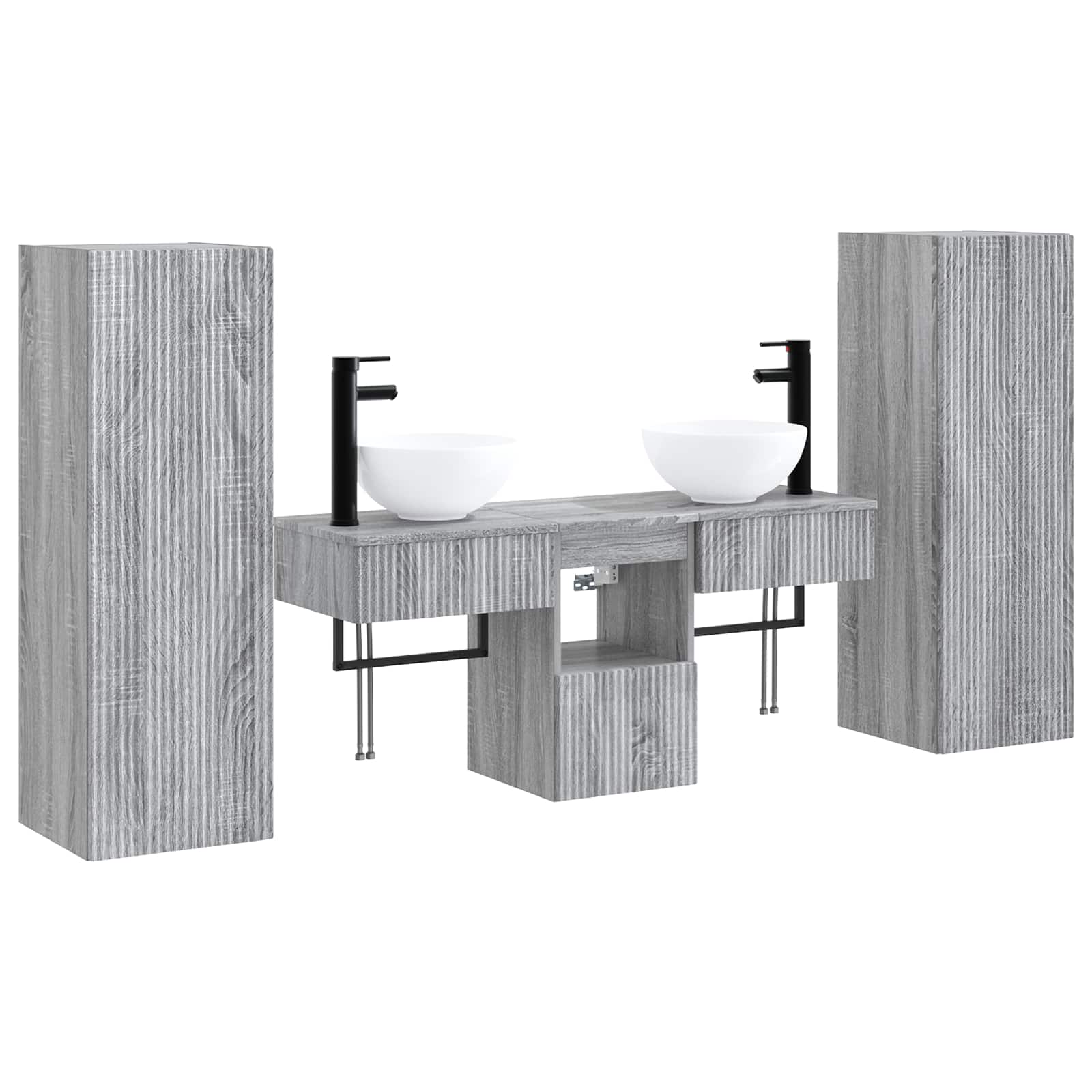 Maison Exclusive - Badezimmerschrank-set 5 Stk. Sonoma-grau 33 X