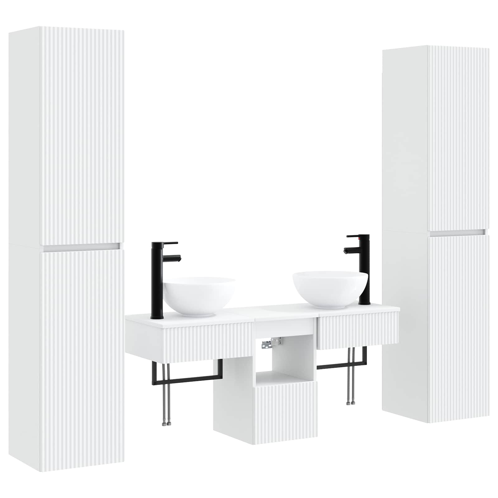 Maison Exclusive - Badezimmerschrank-set 5 Stk. Weiß 33 X 34,5 X