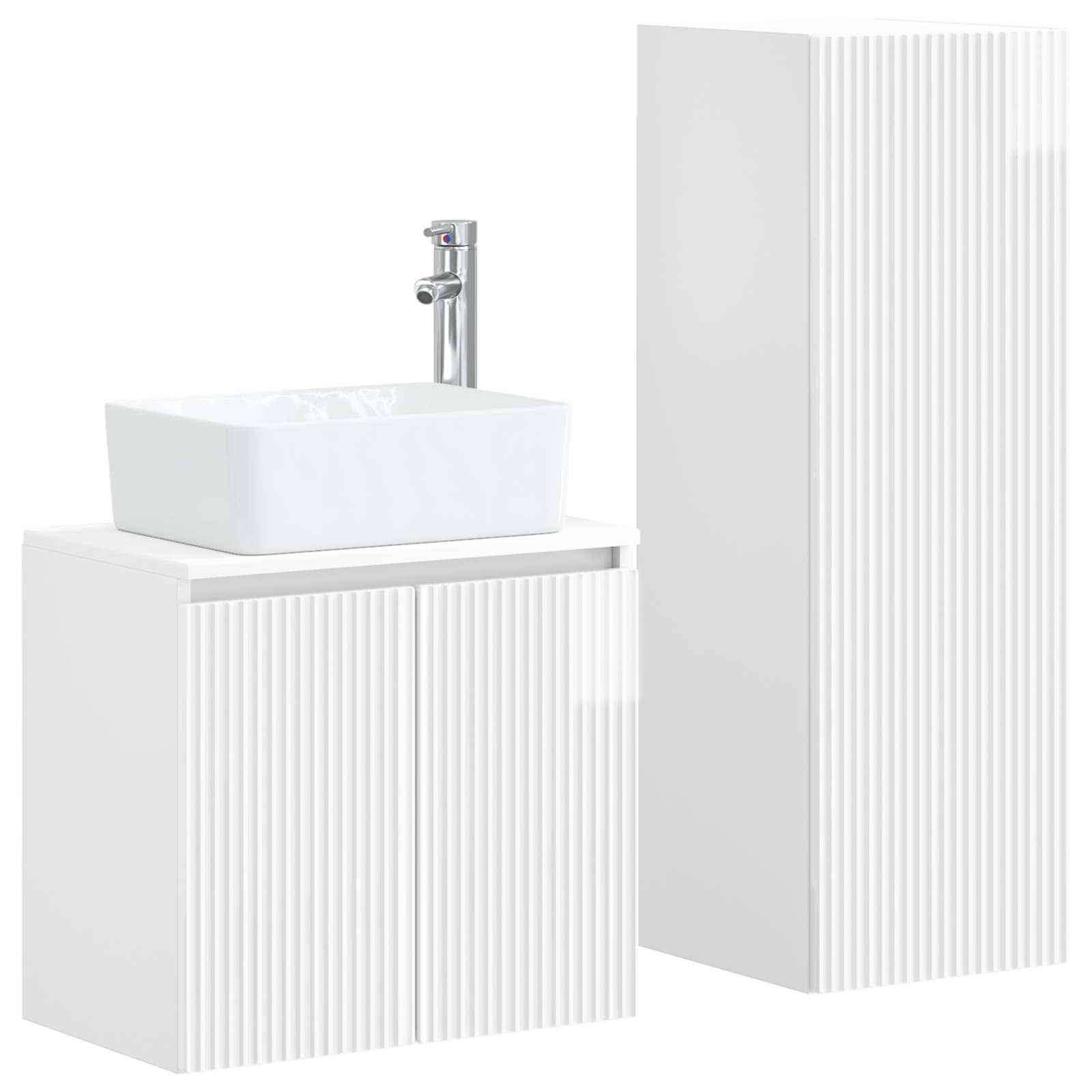 Maison Exclusive - Badezimmerschrank-set 2 Stk. Hochglanz Weiß 33