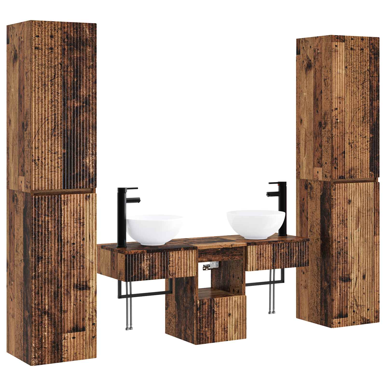 Maison Exclusive - Badezimmerschrank-set 5 Stk. Altholz 33 X 34,5