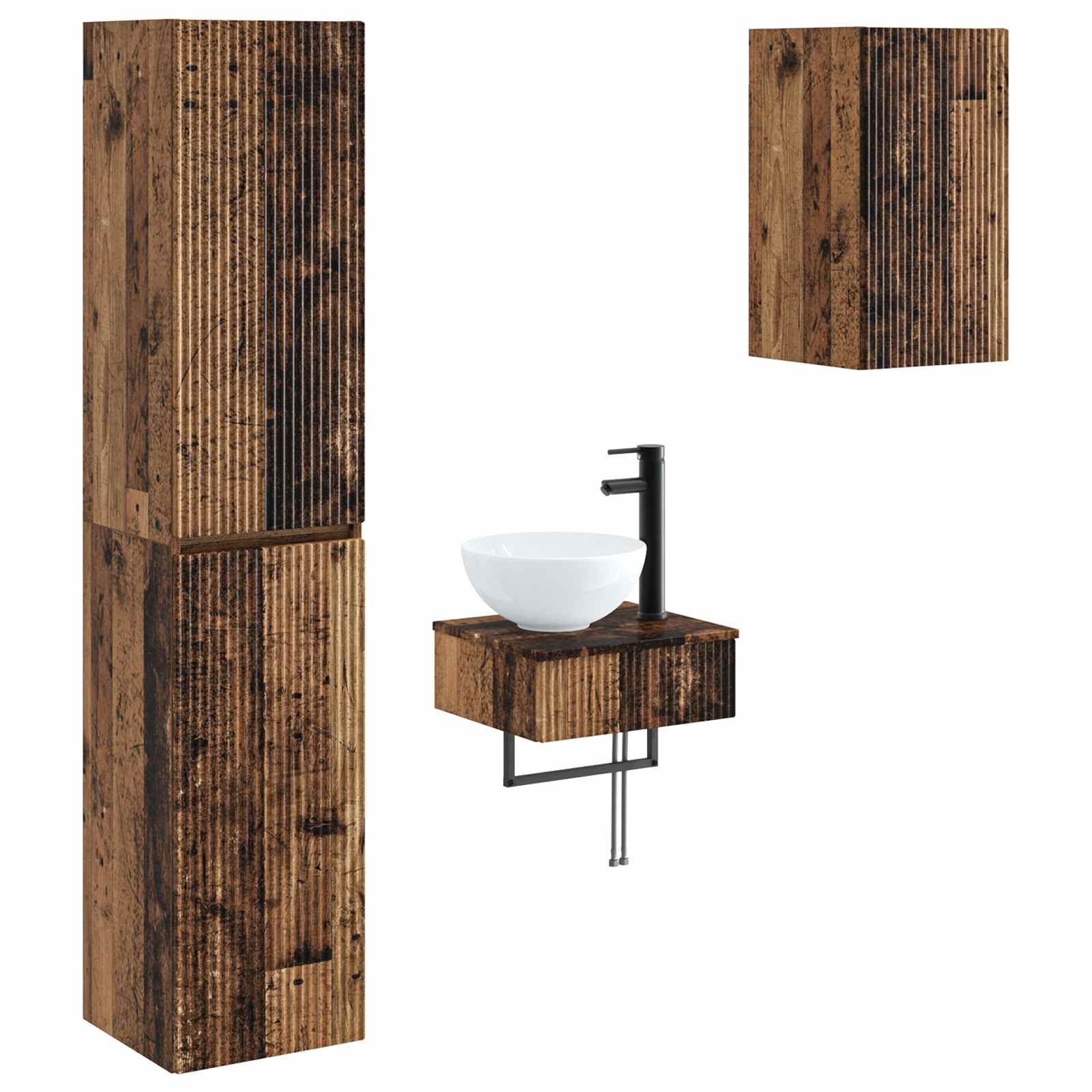 Maison Exclusive - Badezimmerschrank-set 3 Stk. Altholz 33 X 34,5