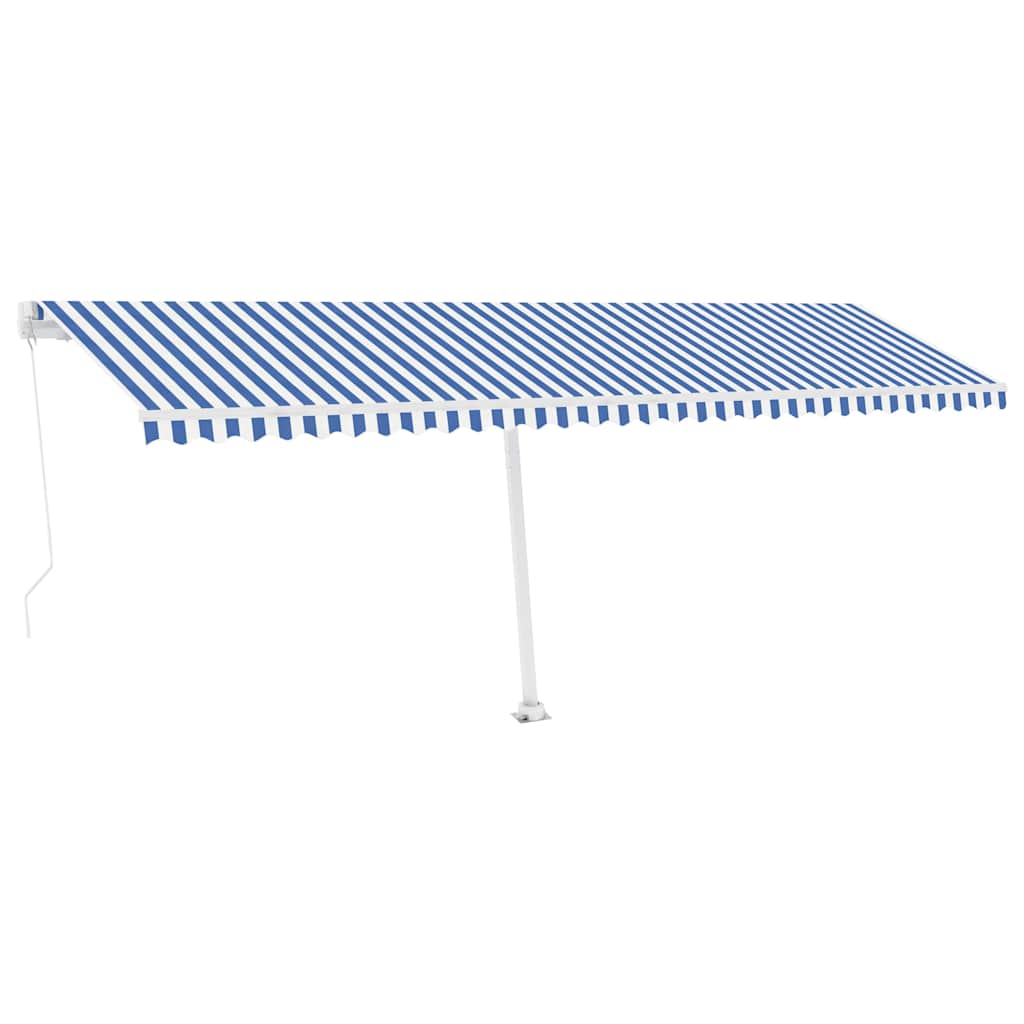 Maison Exclusive - Manuelle Markise Mit Solar-led 6 X 3 M Blau-we