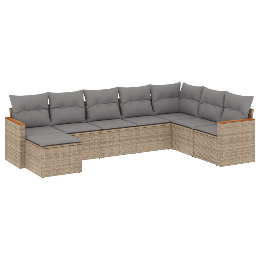 Maison Exclusive - 8-tlg. Garten-sofagarnitur Mit Kissen Beige-mi