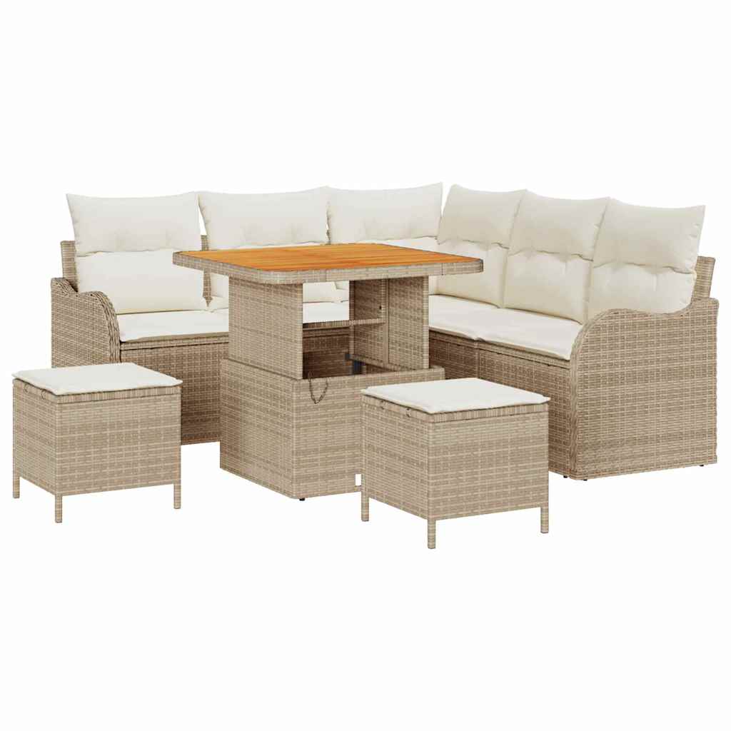 Maison Exclusive - Garten-sofa-set 8 Stk. 7-sitzer Beige
