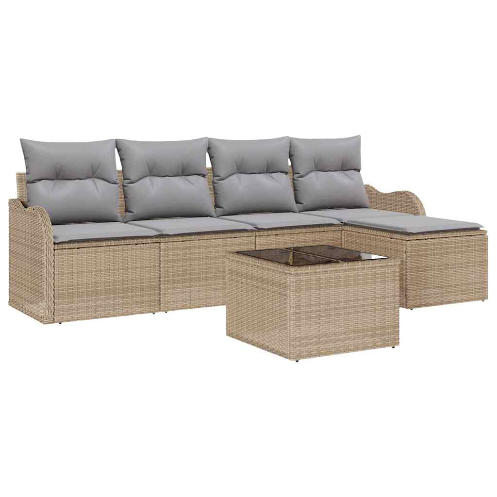 Terrassensofa - Gartensofa-set Beige Poly-rattan