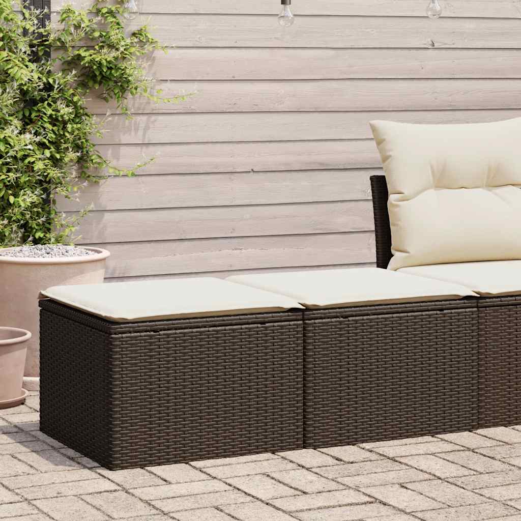 Vidaxl Gartensofa - 2-tlg. Garten-sofagarnitur Mit Kissen Braun Poly Rattan Akazie