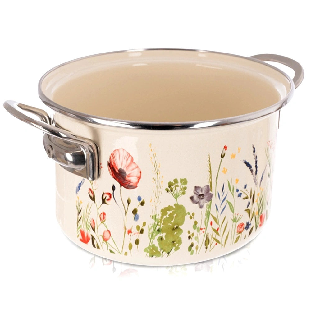Emailletopf, Cremefarben, 4 L, 22 Cm Durchmesser