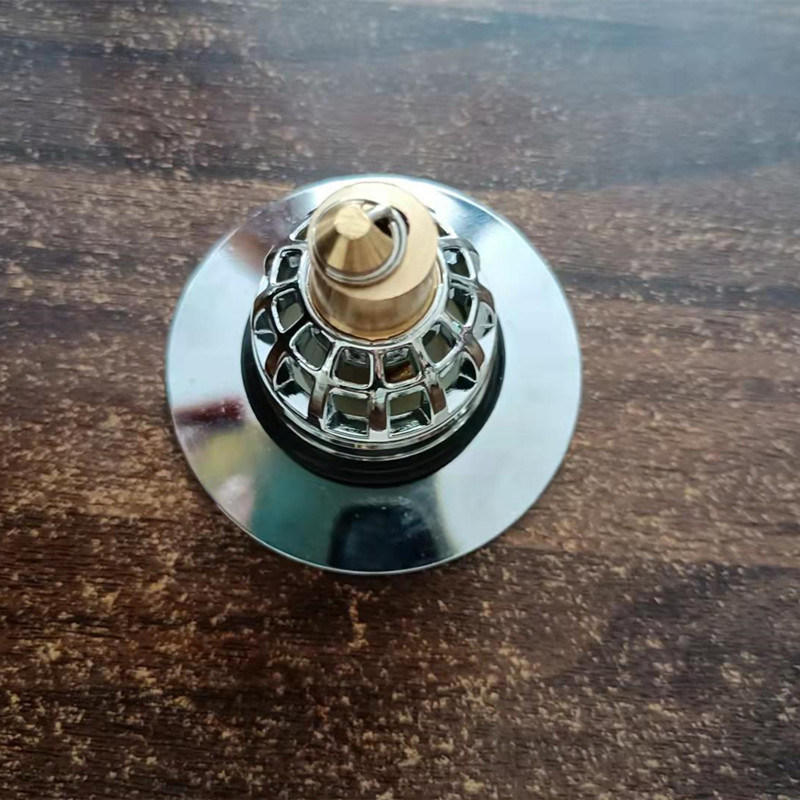 Ablaufstopfen Aus Messing Für Waschbecken, Waschtischablaufzubehör Mit Druckknopf-federmechanismus - Standardmodell Aus Edelstahl [34 Mm-40 Mm]