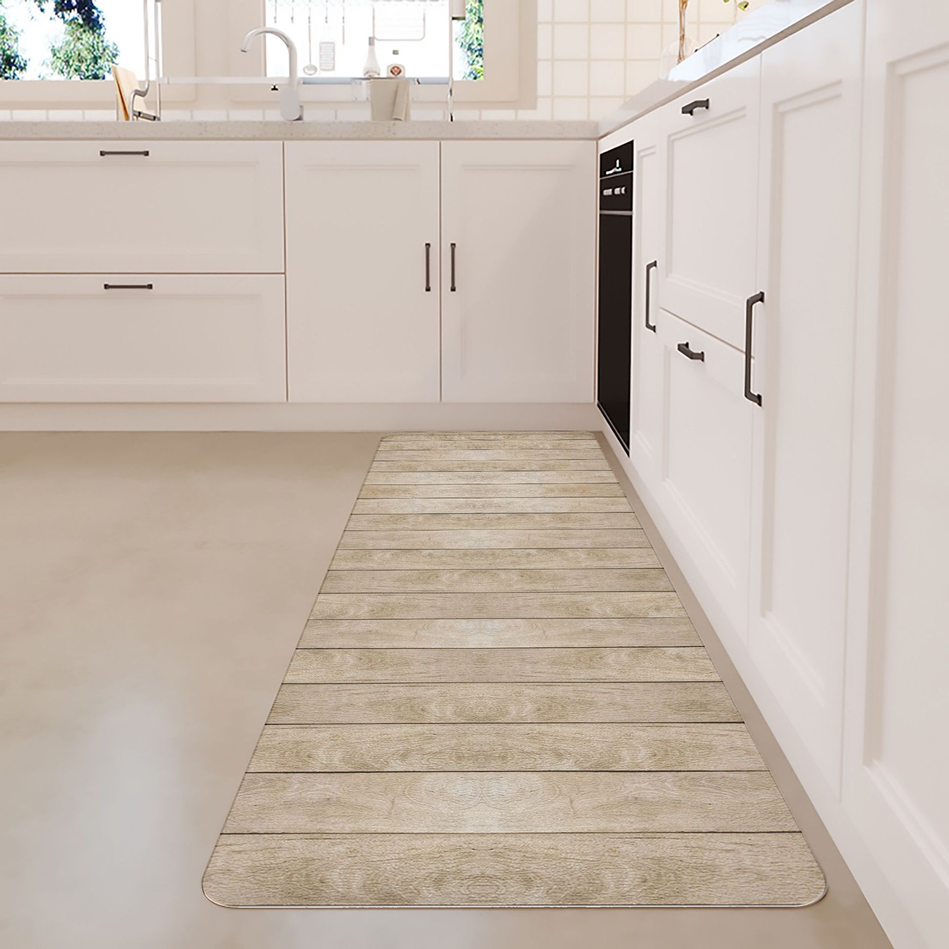 Dicke, Ermüdungshemmende, Wasserdichte, Ölbeständige Und Rutschfeste Pvc-bodenmatte Für Küche Oder Innenbereich – Holzoptik – 440 X 1200 X 10 Mm