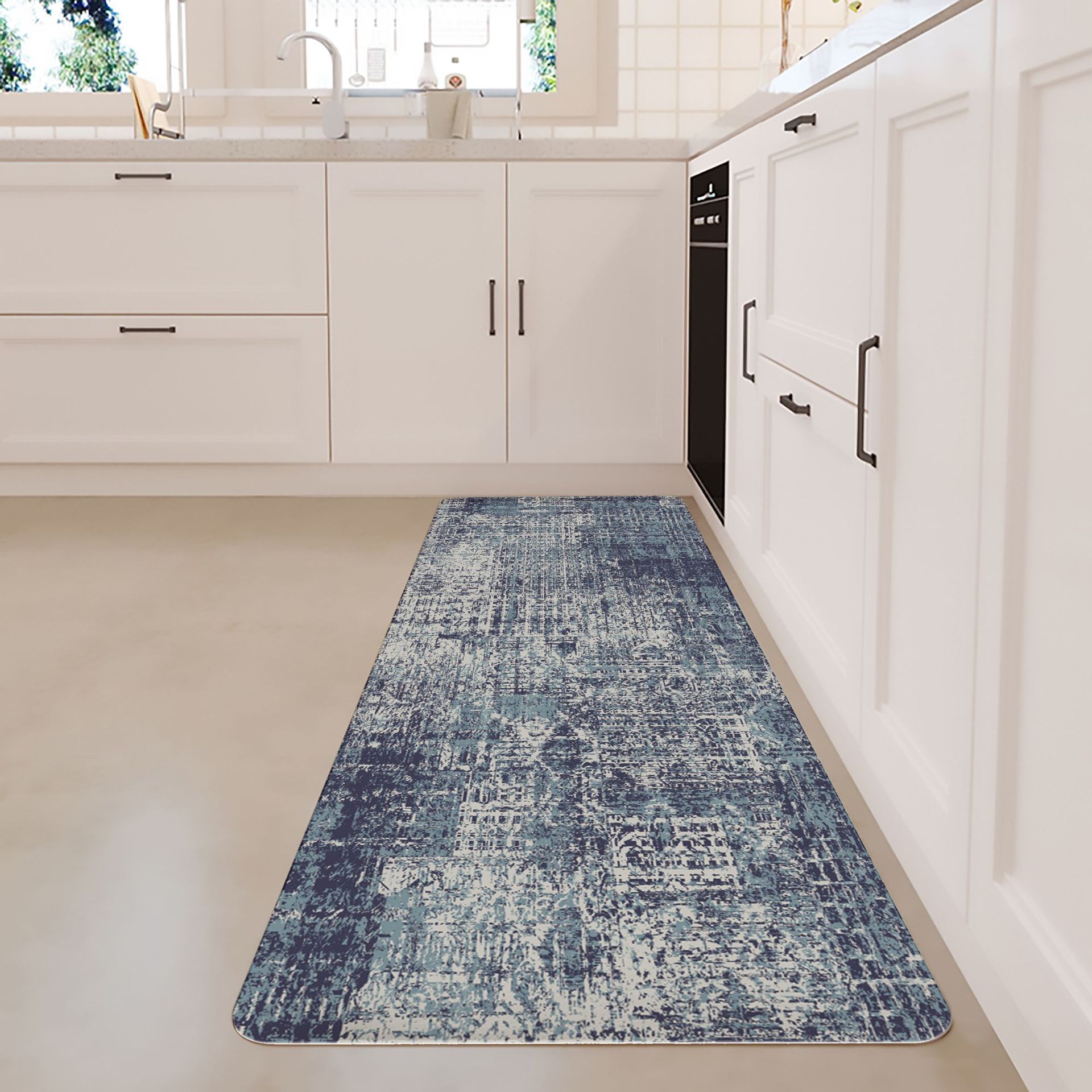 Dicke, Ermüdungshemmende, Wasserdichte, Ölbeständige Und Rutschfeste Pvc-bodenmatte Für Die Küche – Geometrie 2 – 440 X 1200 X 10 Mm