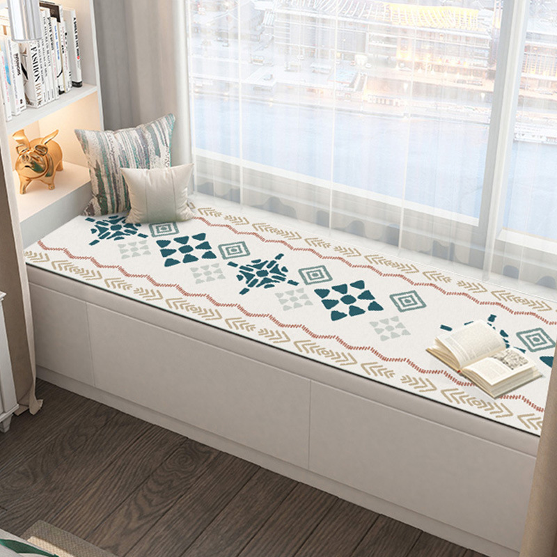 Luxuriöses Rechteckiges Terrassenkissen Im Nordischen Stil, Wasserfest, Leicht Zu Reinigen, Aus Pvc-kunstleder, Japanisches Rautenmuster, Für Wohn- Und Schlafzimmer – 90 X 240 Cm