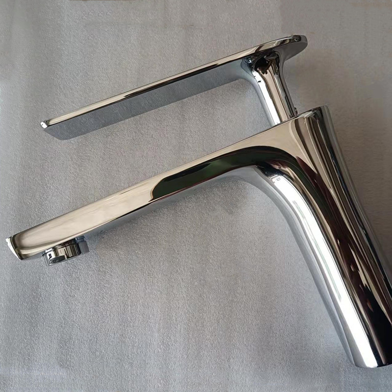 Nordisch-minimalistischer Waschtischhahn Aus Messing Für Warm- Und Kaltwasser, Waschtischunterschrank, Waschbecken, Handwaschbecken, Spritzwassergeschützter Wasserhahn - Galvanisiertes Modell, Ohne Sc