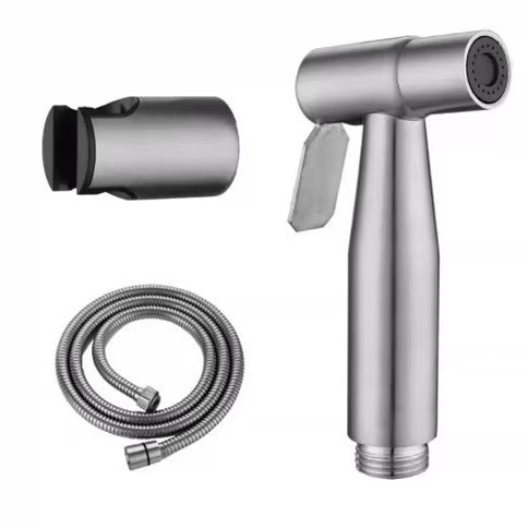 Produkt Des Herstellers Für Den Grenzüberschreitenden E-commerce: Companion Bidet-sprühpistolenset Aus Edelstahl 304, Hochdruck-boosterdüse – Sprühpistole 304 + 1,5 Meter Schlauch + Wandhalterung.