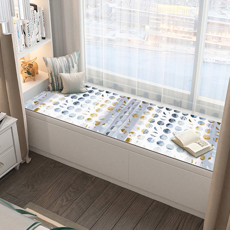 Rechteckiges Luxus-terrassenkissen Im Nordischen Stil, Wasserfest, Leicht Zu Reinigen, Aus Pvc-kunstleder, Für Wohn- Und Schlafzimmer – Luxuriöses Gold – 90 X 240 Cm