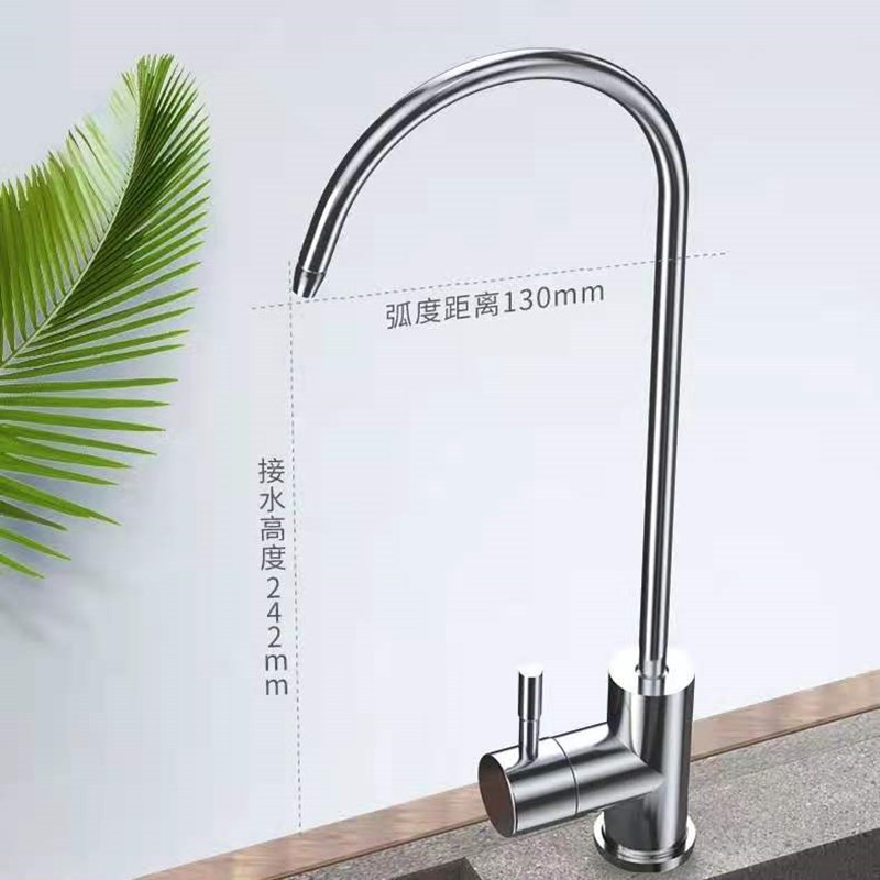 Wasserfilter Aus Edelstahl 304 Mit 2-wege-wasserhahn Für Küche Und Haushalt (einzel- Oder Doppelanschluss) – Basismodell Aus Gebürstetem Edelstahl 304 Mit 2 Meter Langem Wasserzulaufschlauch